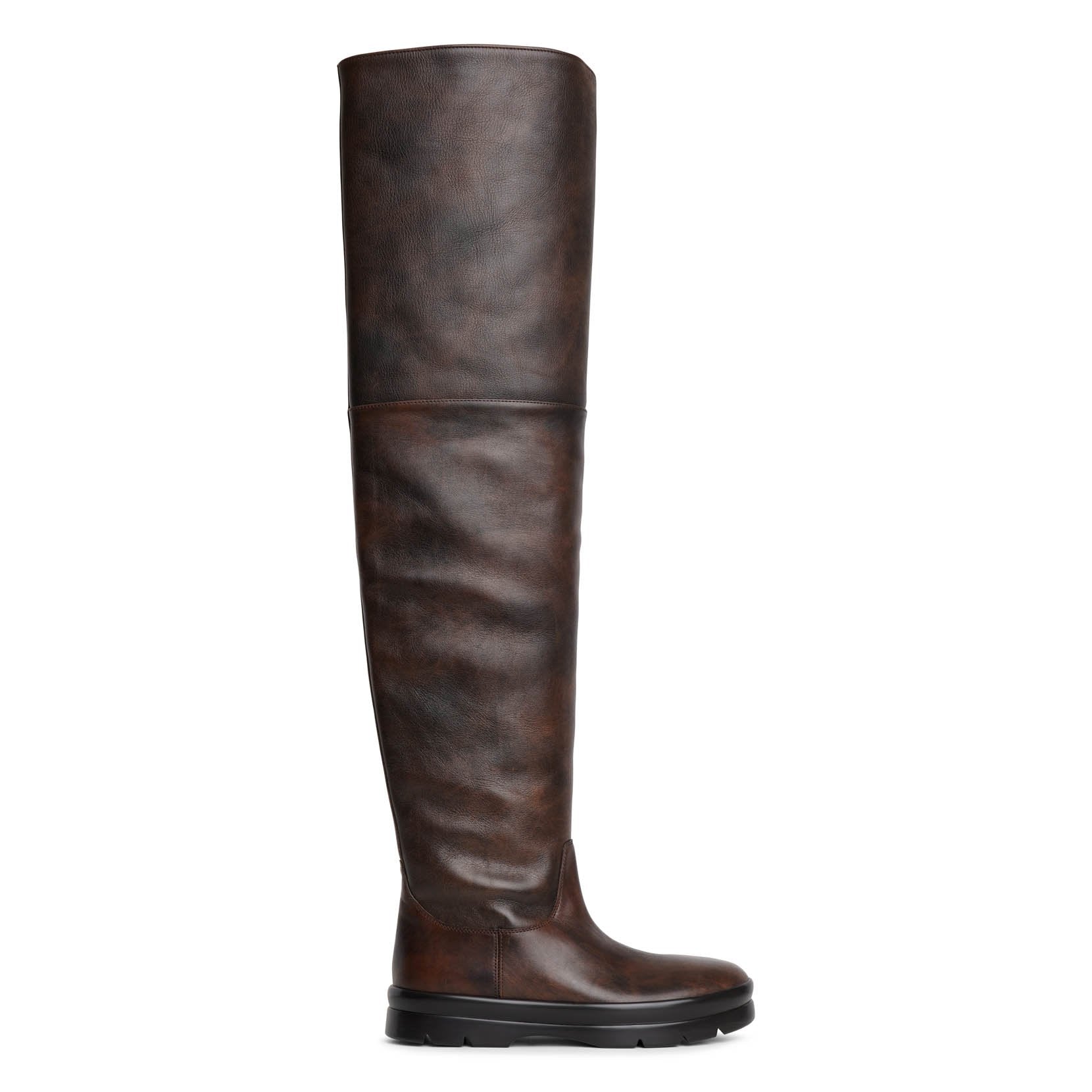 Billie vintage brown leather high boots
