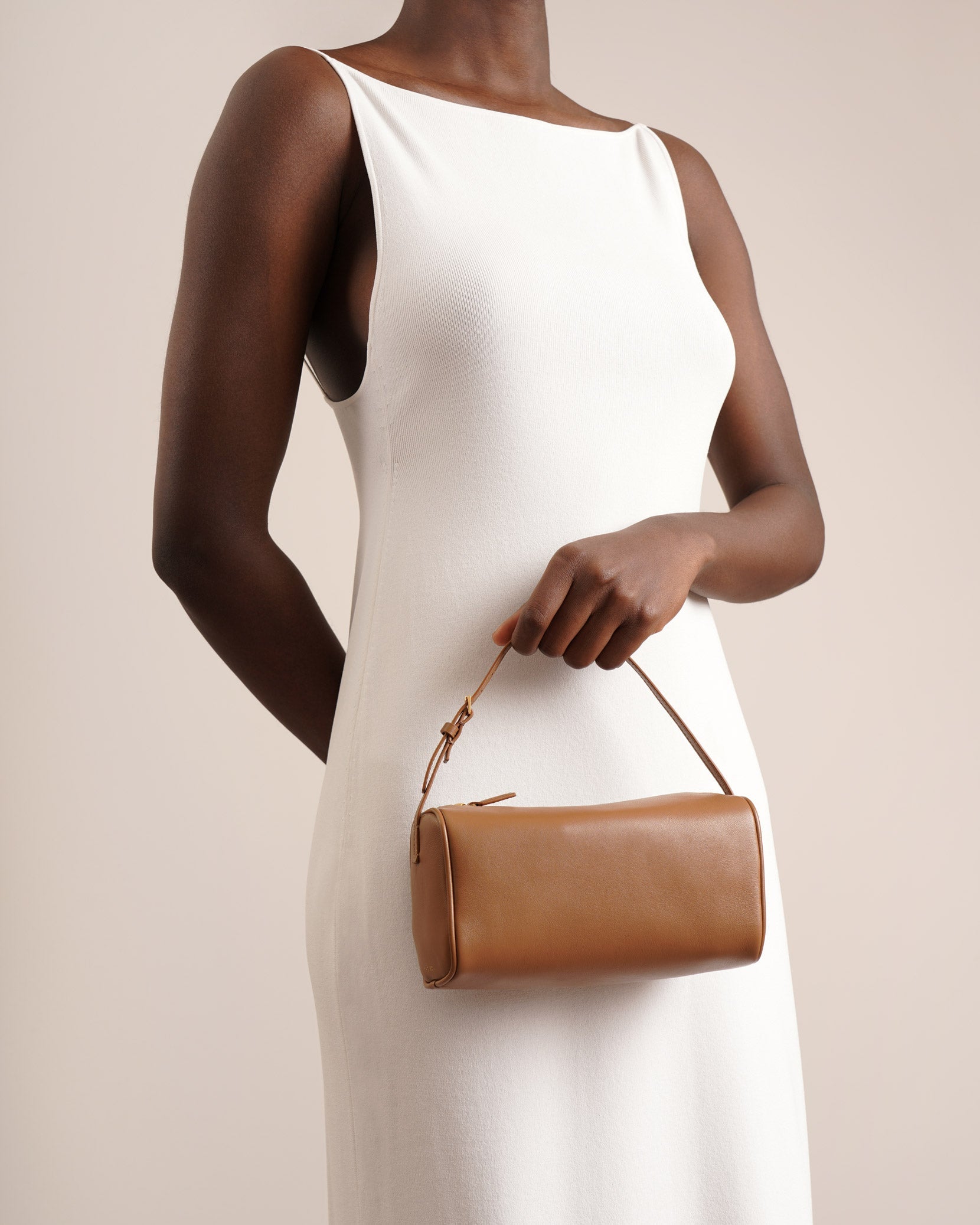 90s taupe leather bag