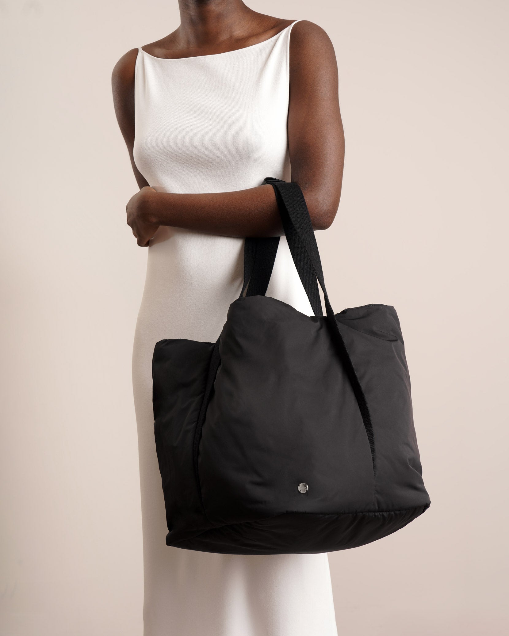 Drew black nylon duffel bag