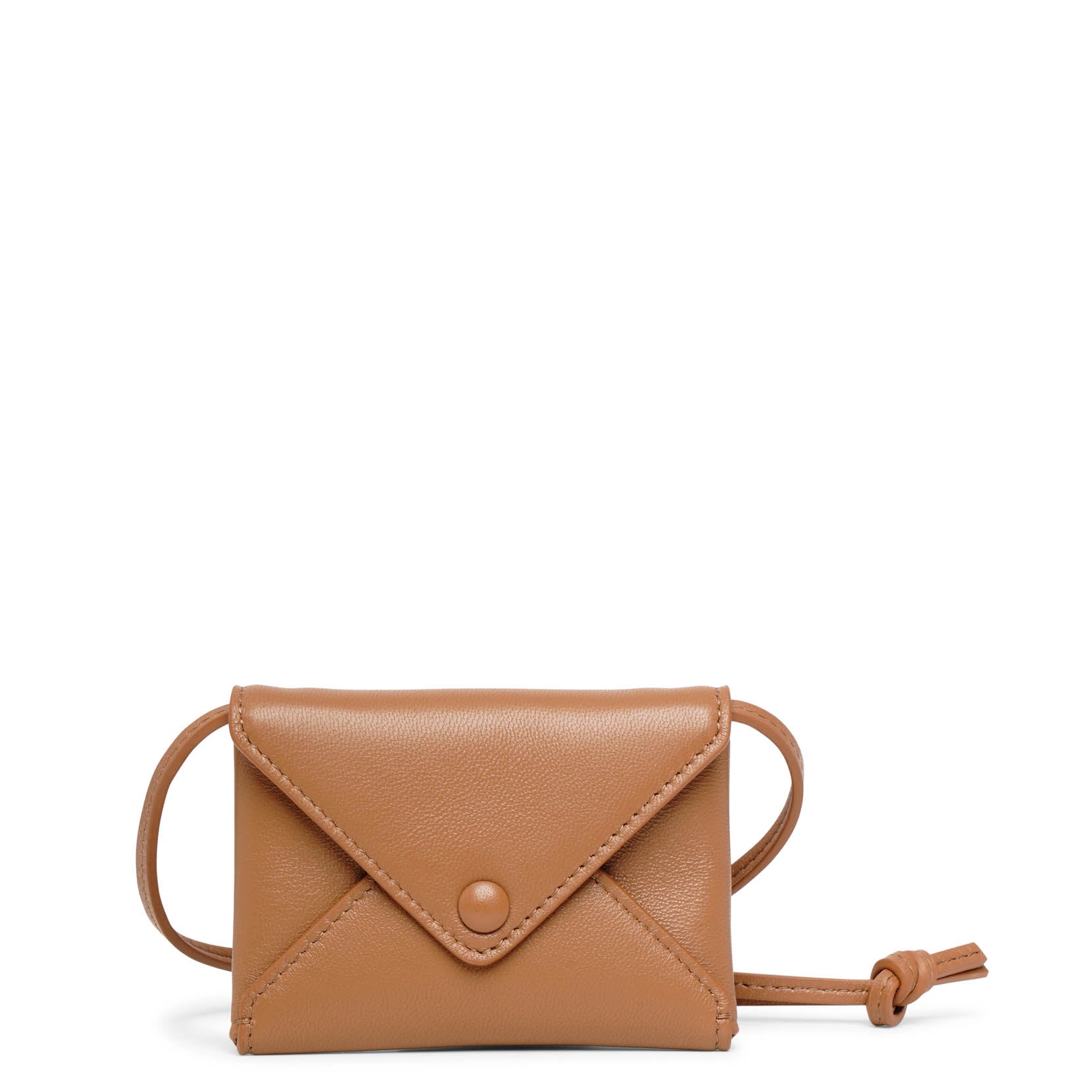 Mini Envelope taupe leather shoulder bag