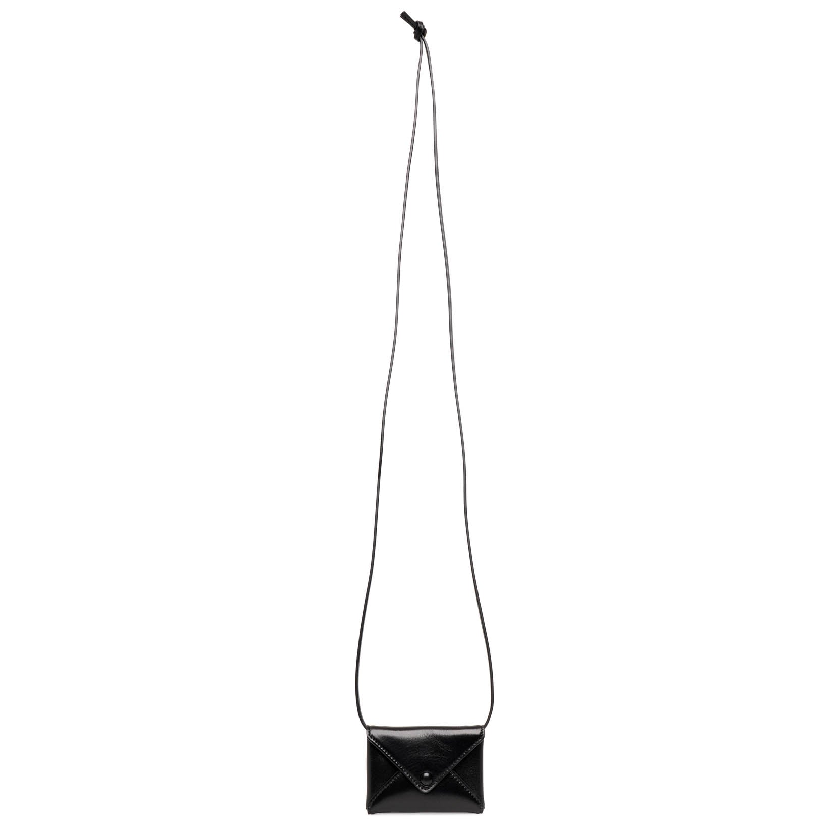 Mini Envelope black leather shoulder bag
