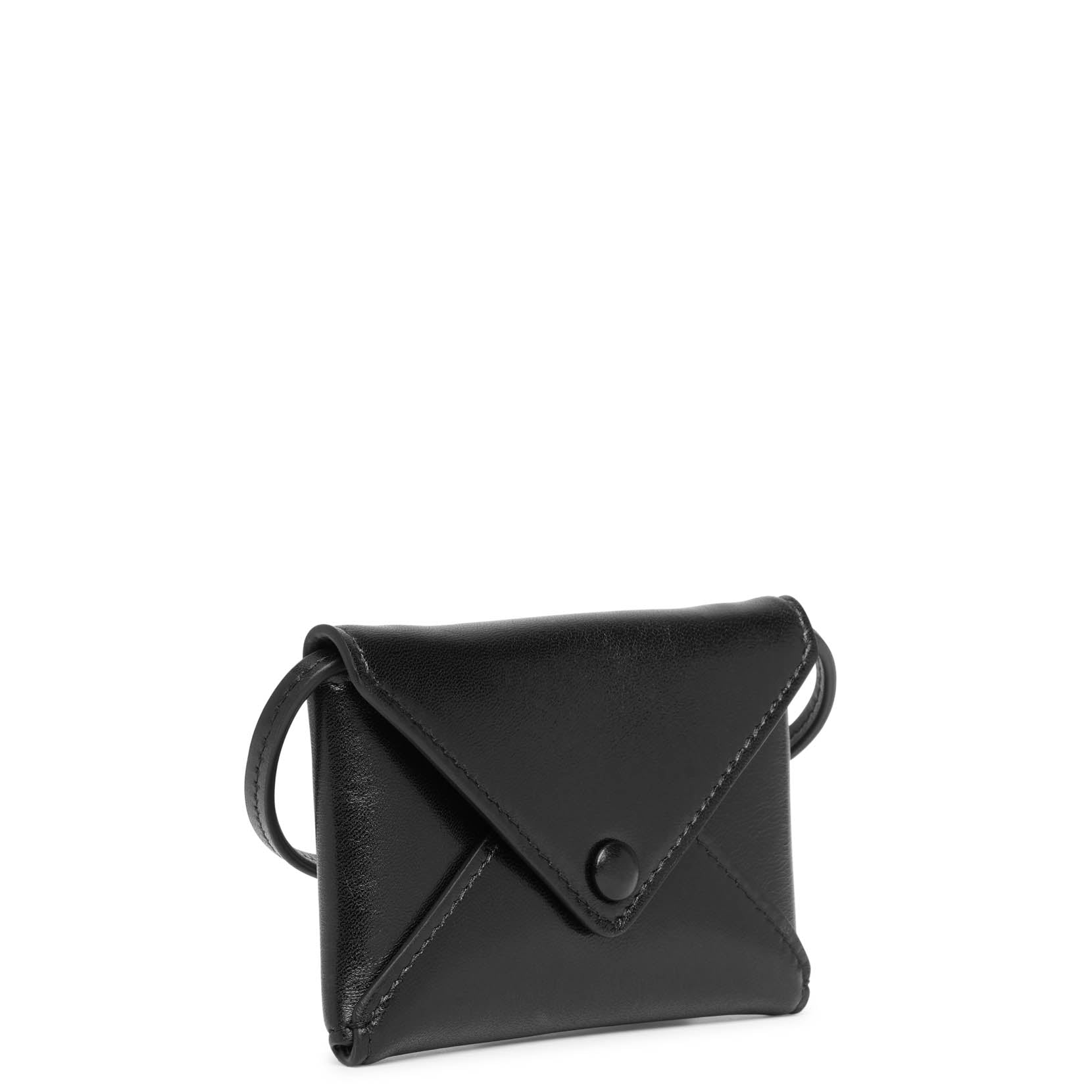 Mini Envelope black leather shoulder bag