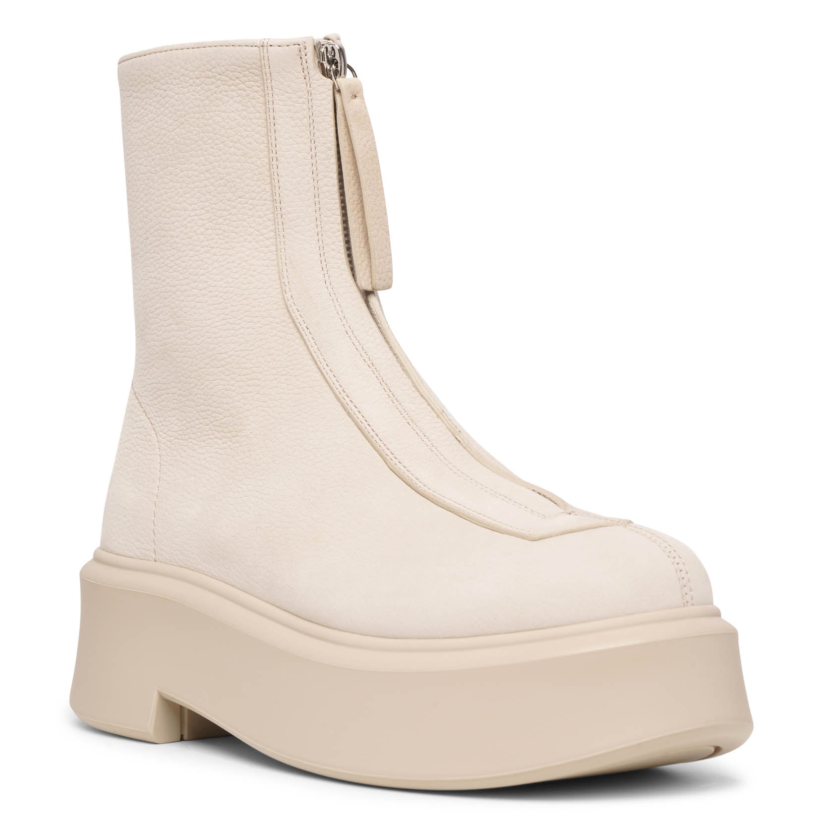 Zipped 1 beige nubuck ankle boots