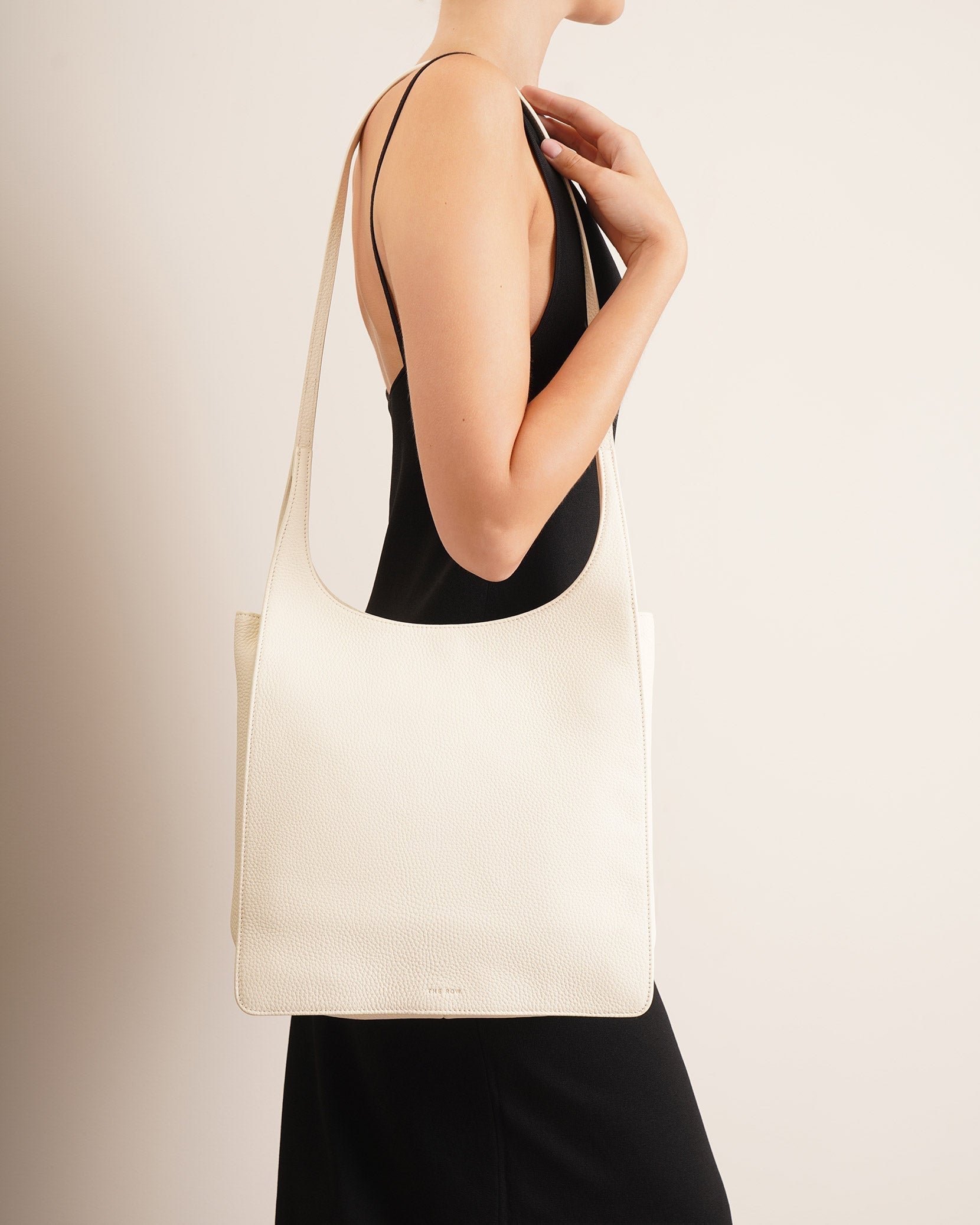 Jules ivory leather tote bag