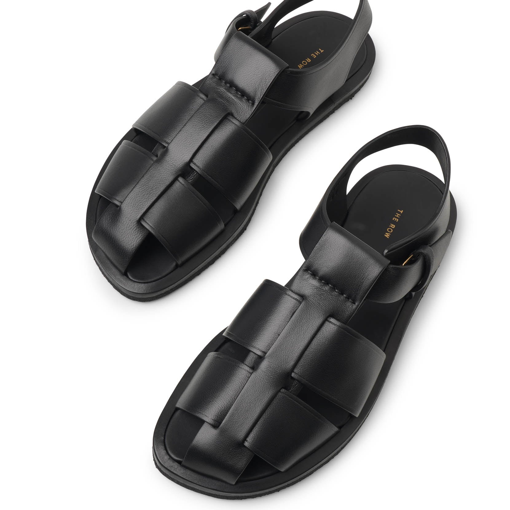 Fisherman black crepe sandals