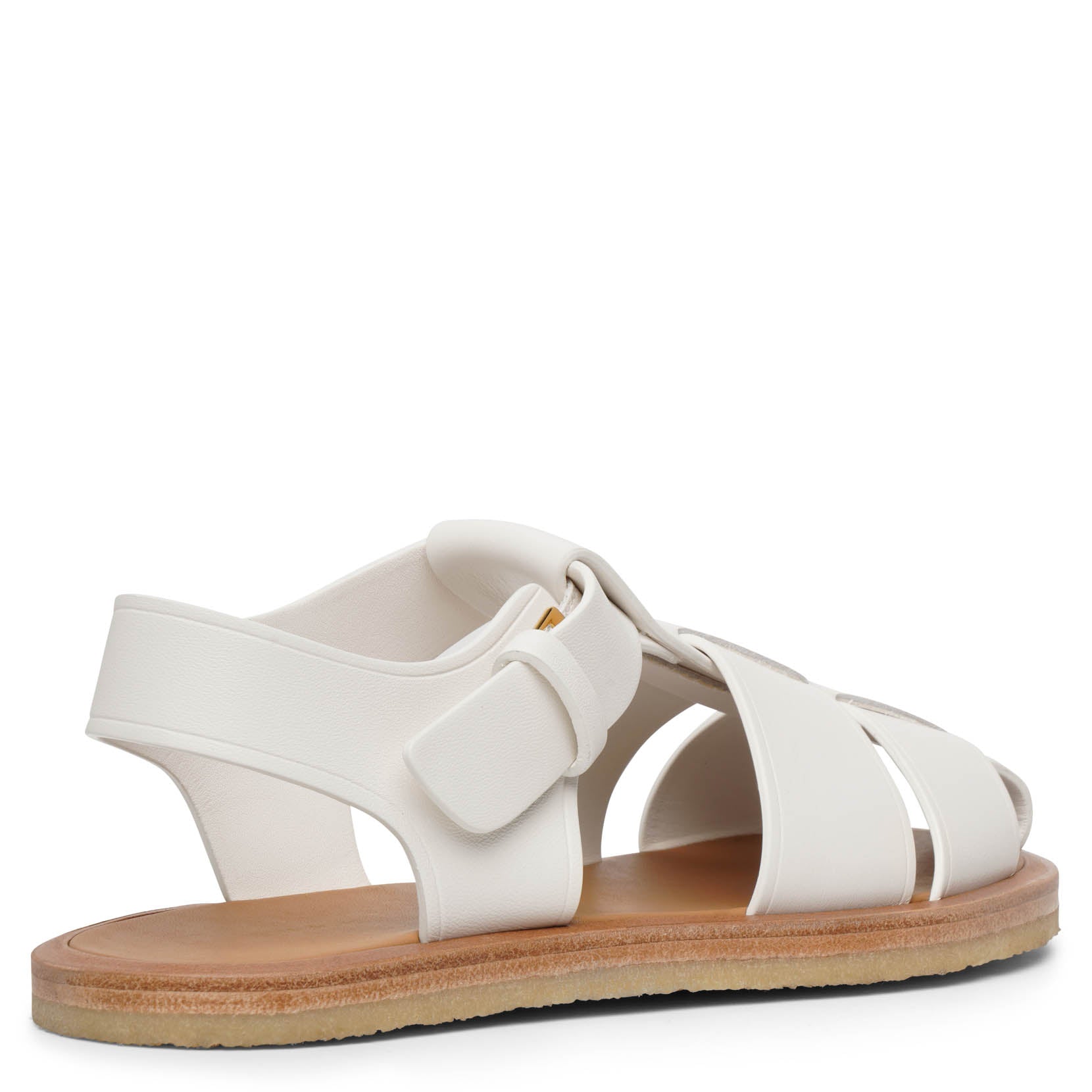 Fisherman ivory crepe sandals