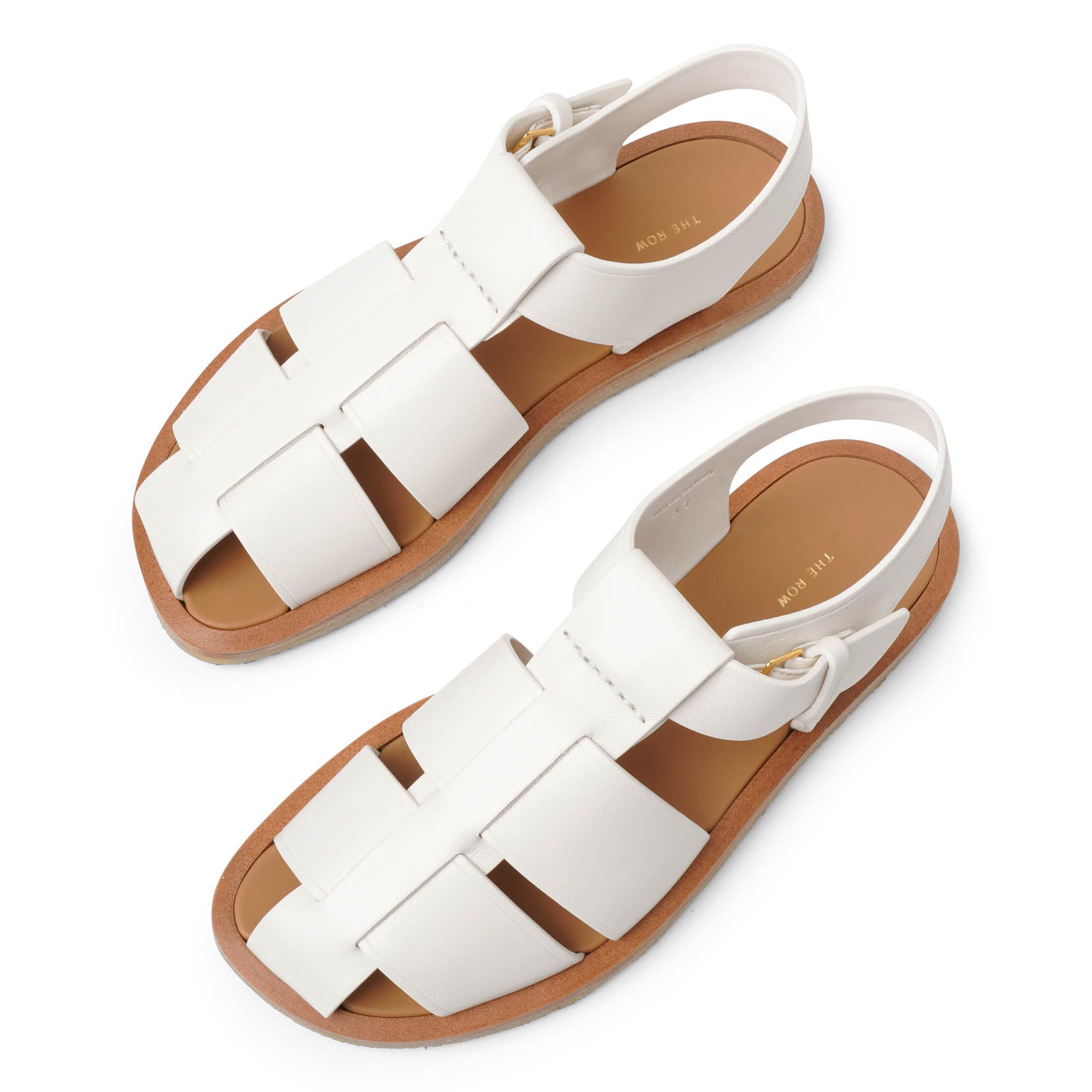 Fisherman ivory crepe sandals