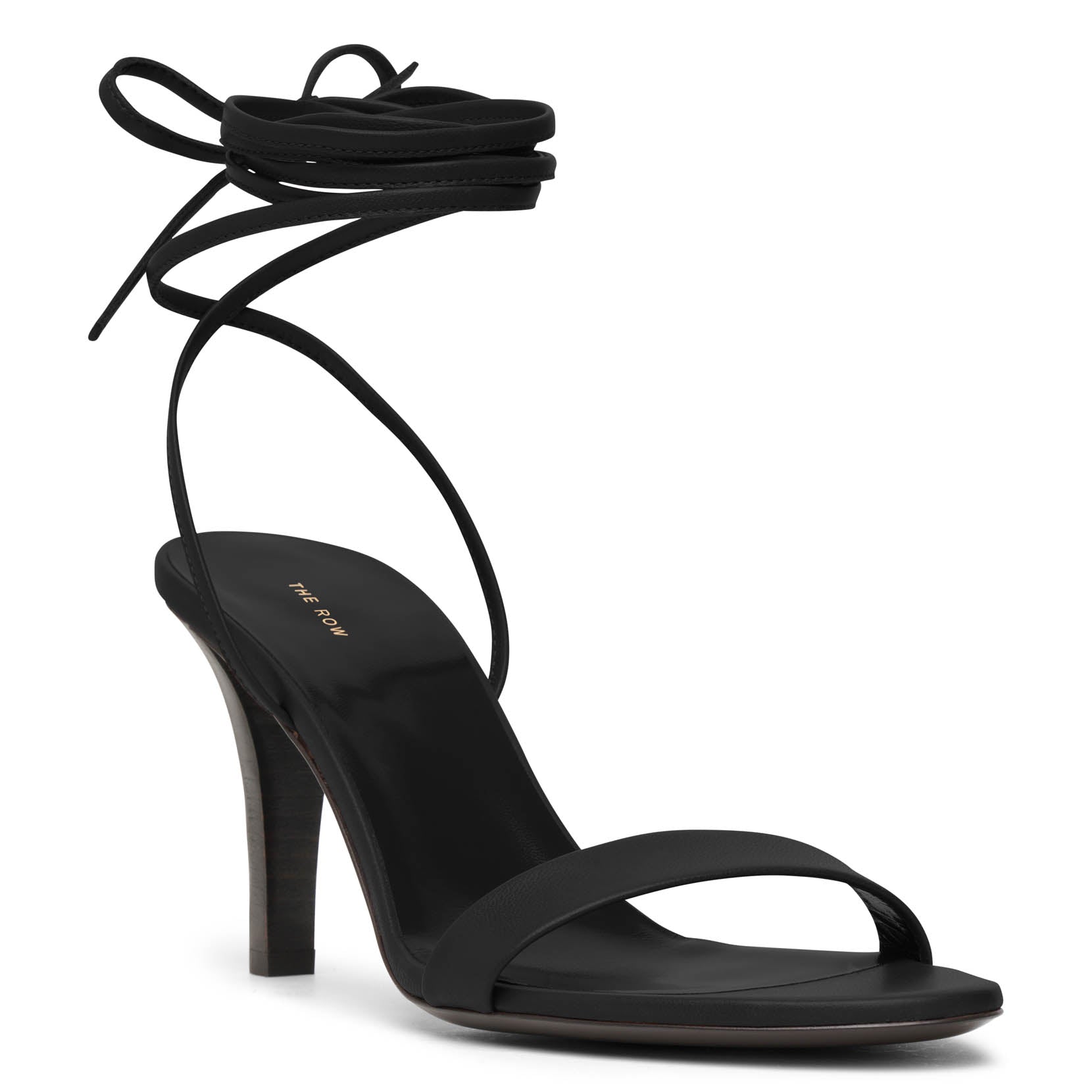 Maud black leather sandals