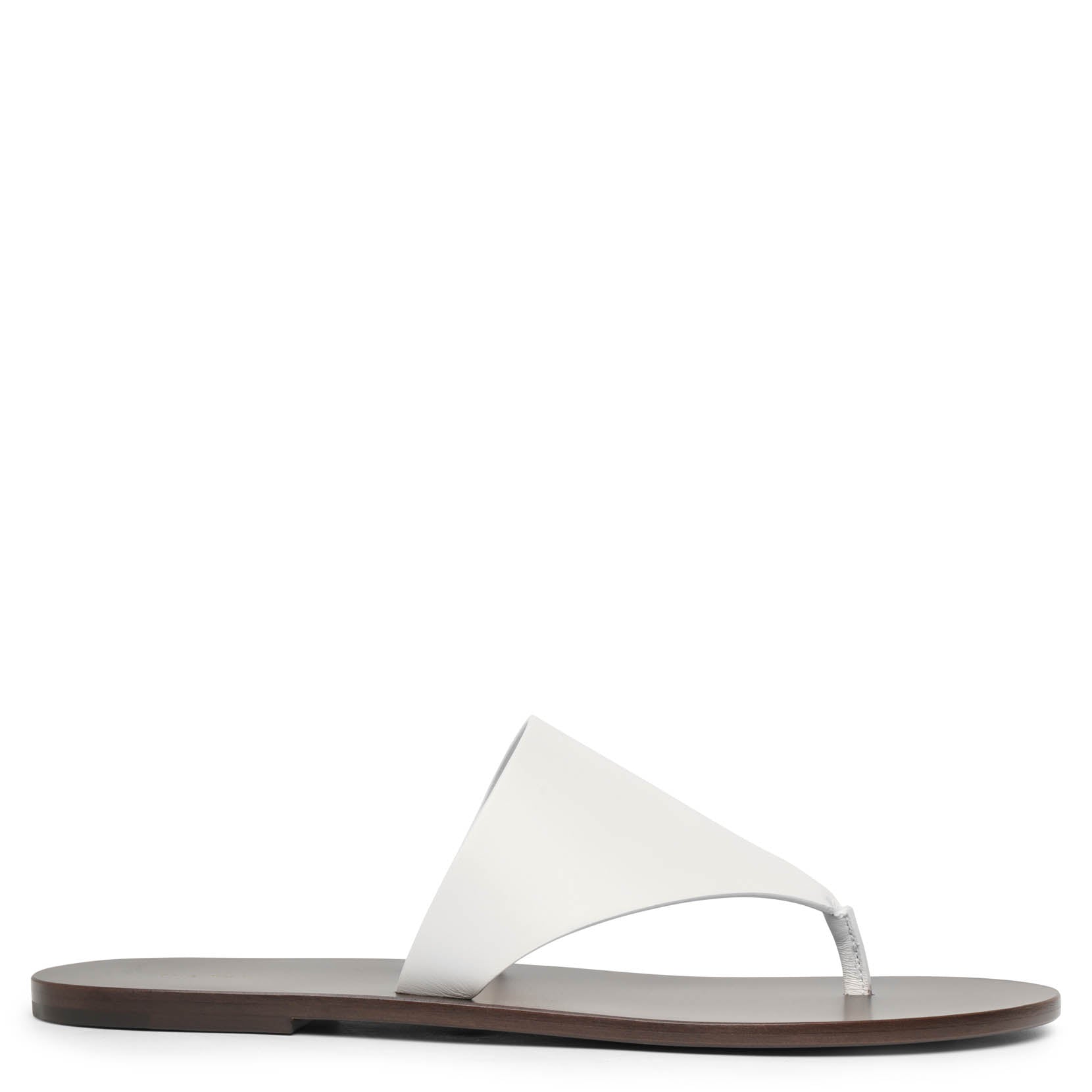 Avery white leather thong sandals