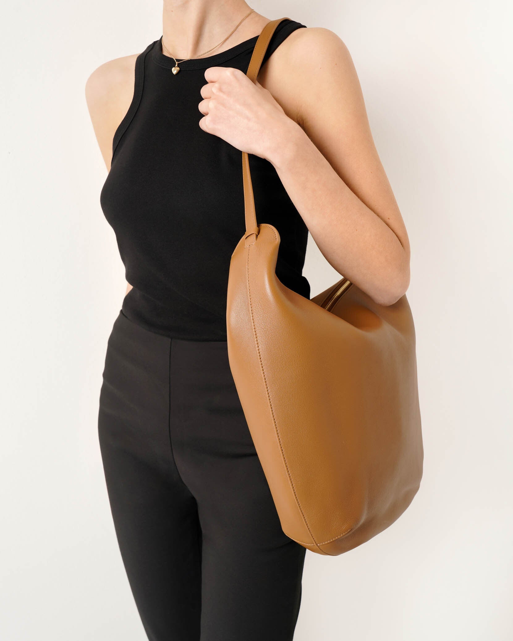 N/S Allie brown leather bag