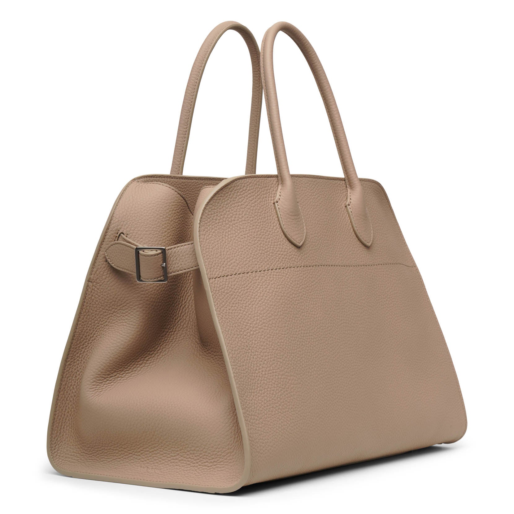 Soft Margaux 15 dark taupe grain leather bag