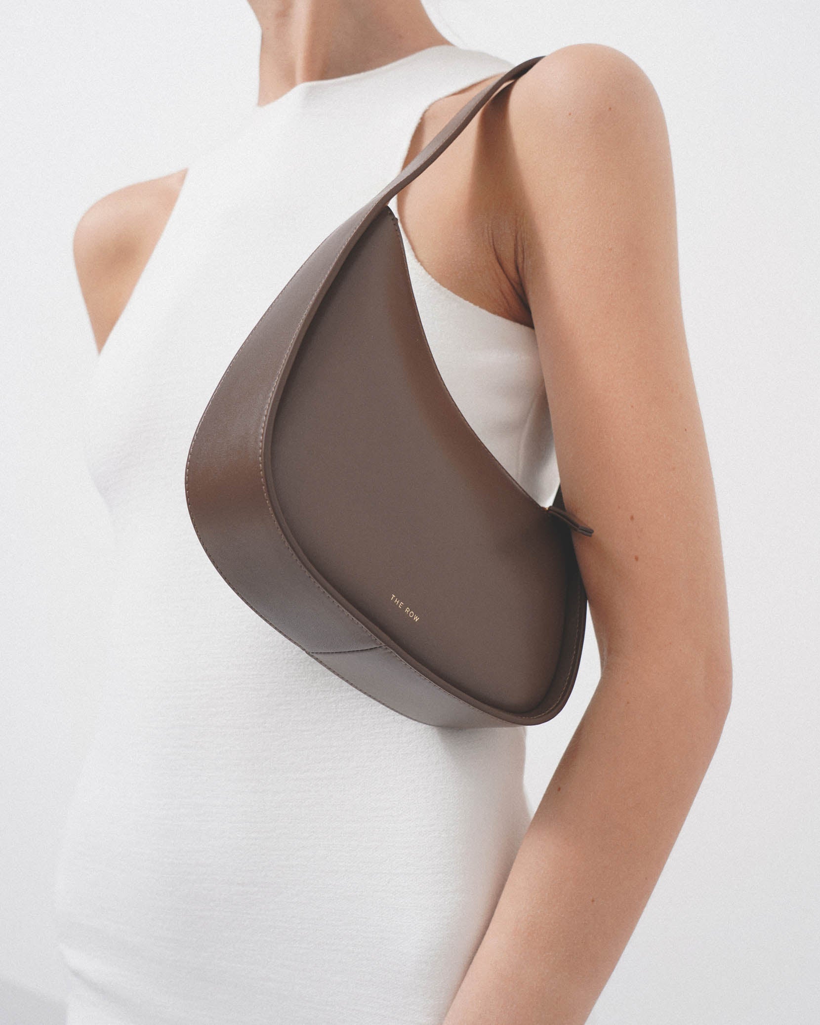 Half Moon brown leather shoulder bag