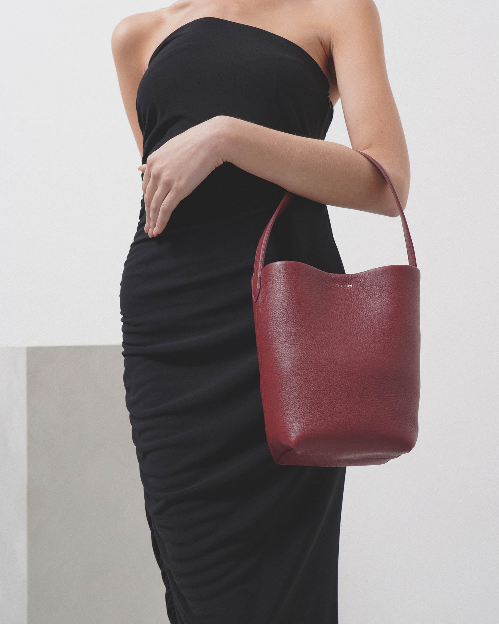 Small N/S park terracotta leather tote bag