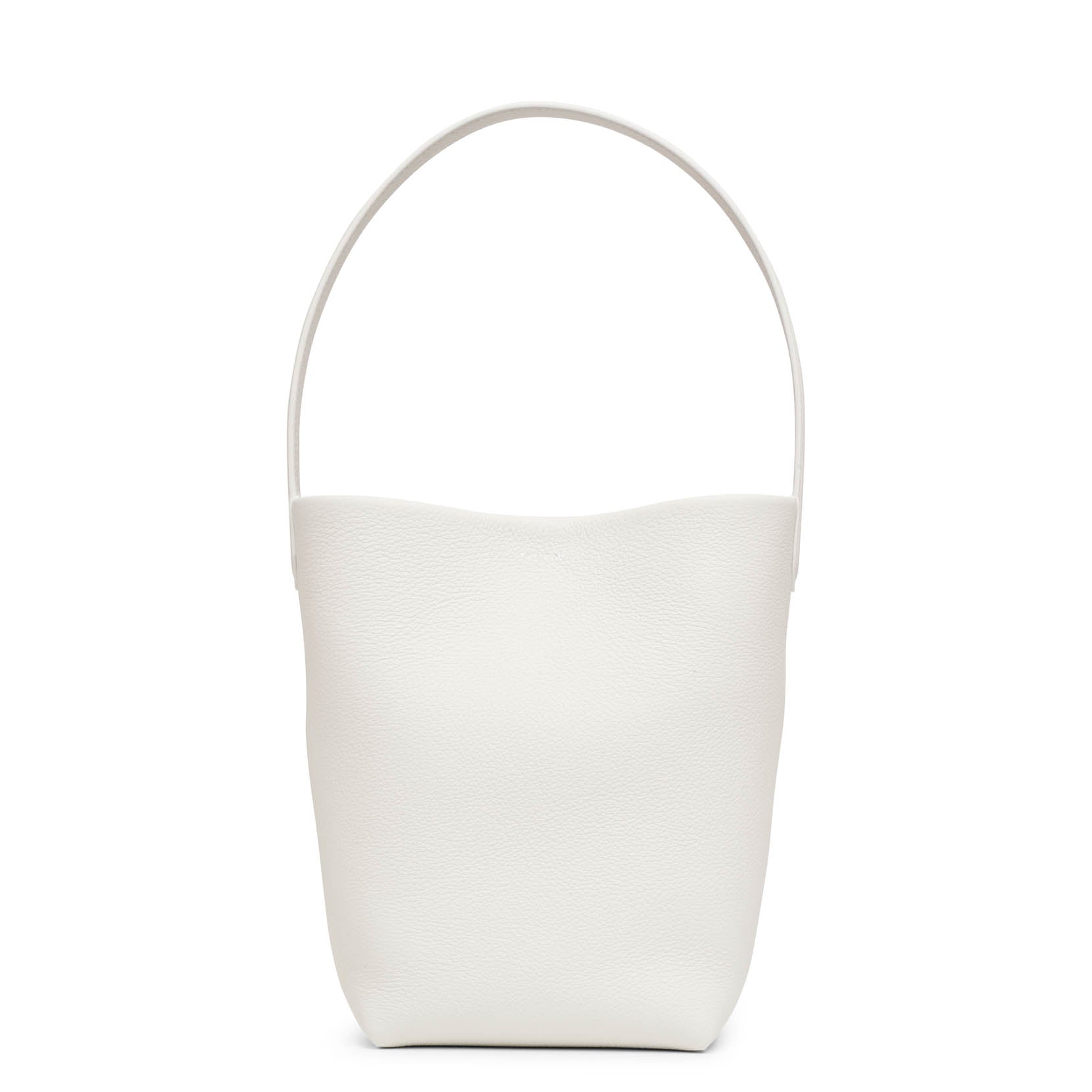 Small N/S park white leather tote bag