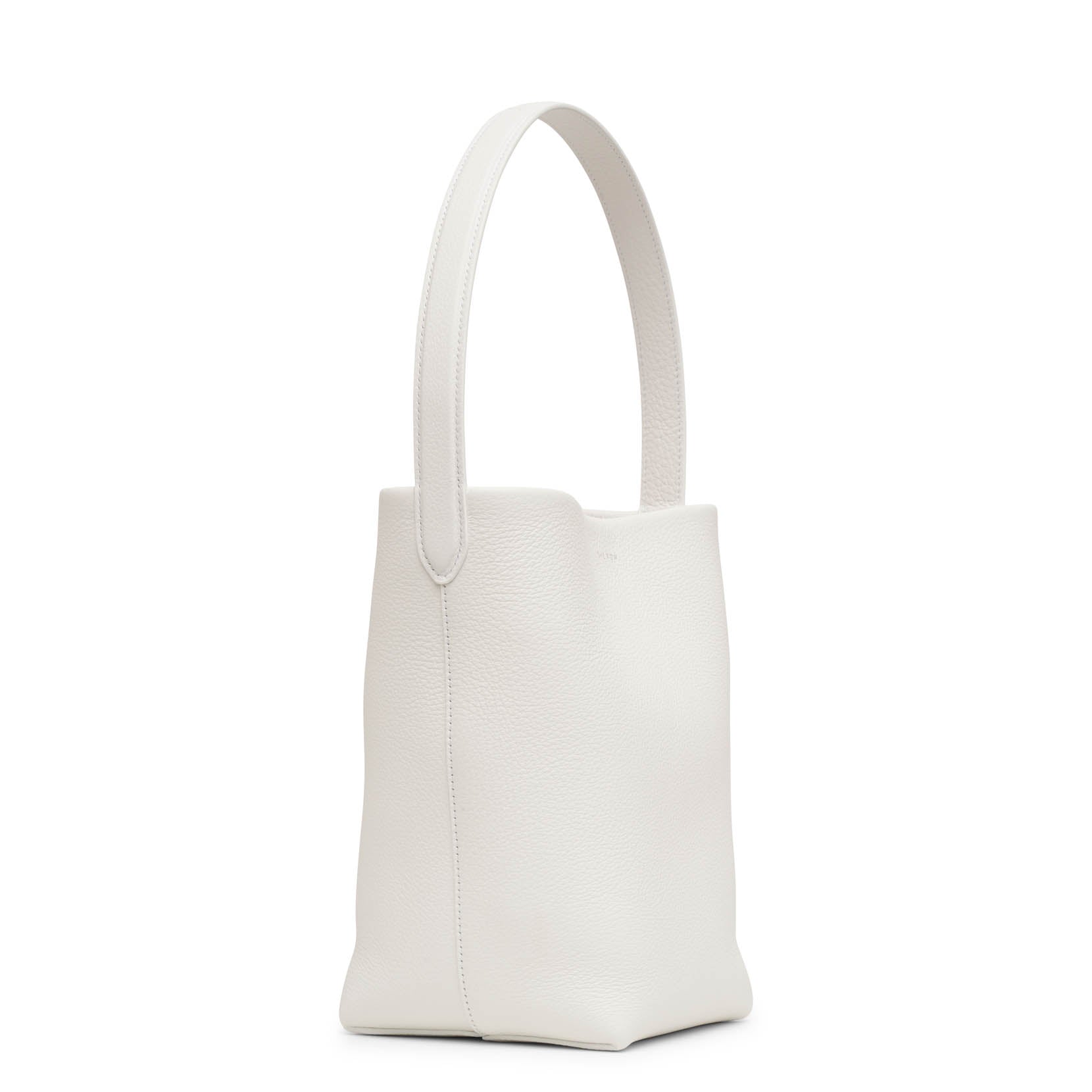 Small N/S park white leather tote bag