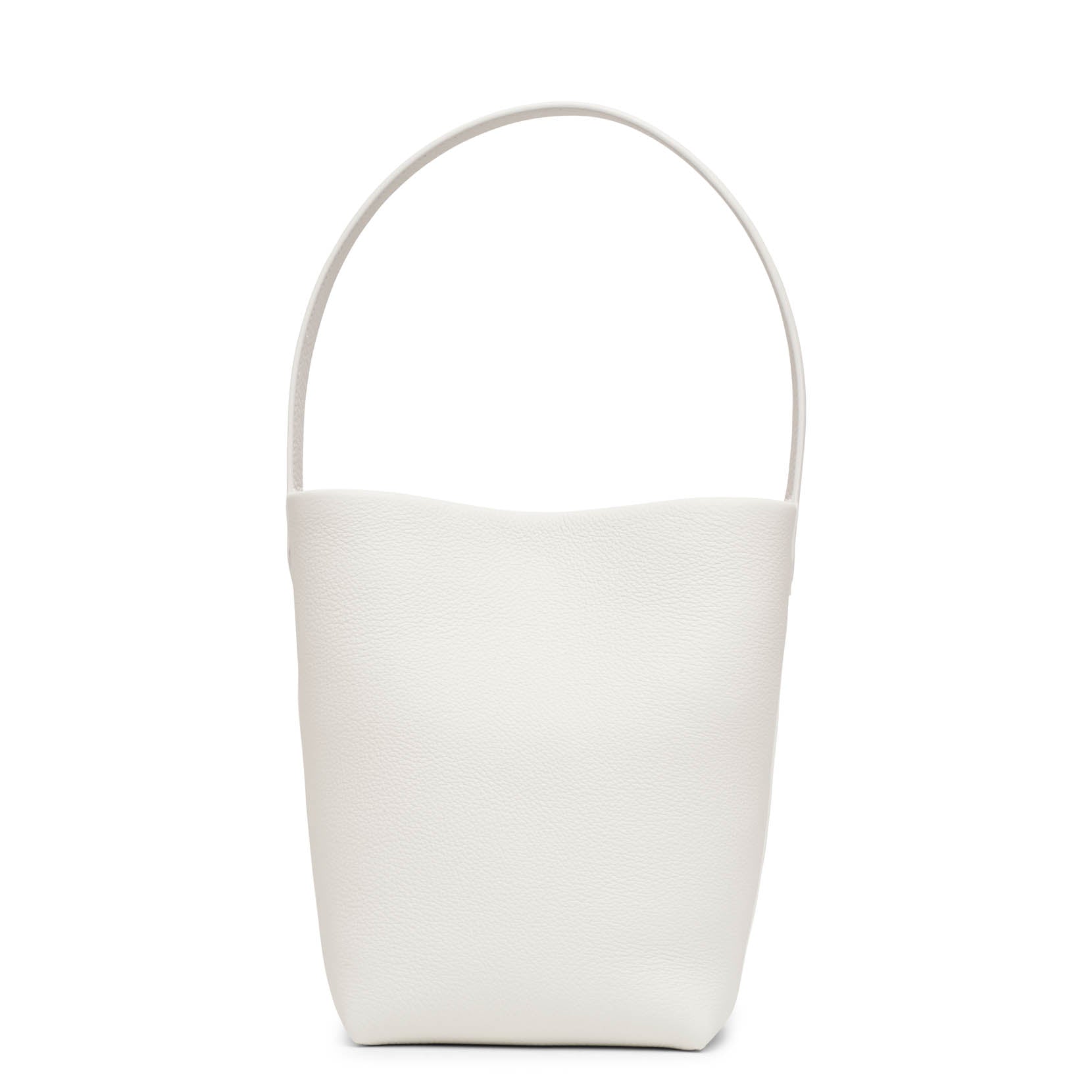 Small N/S park white leather tote bag