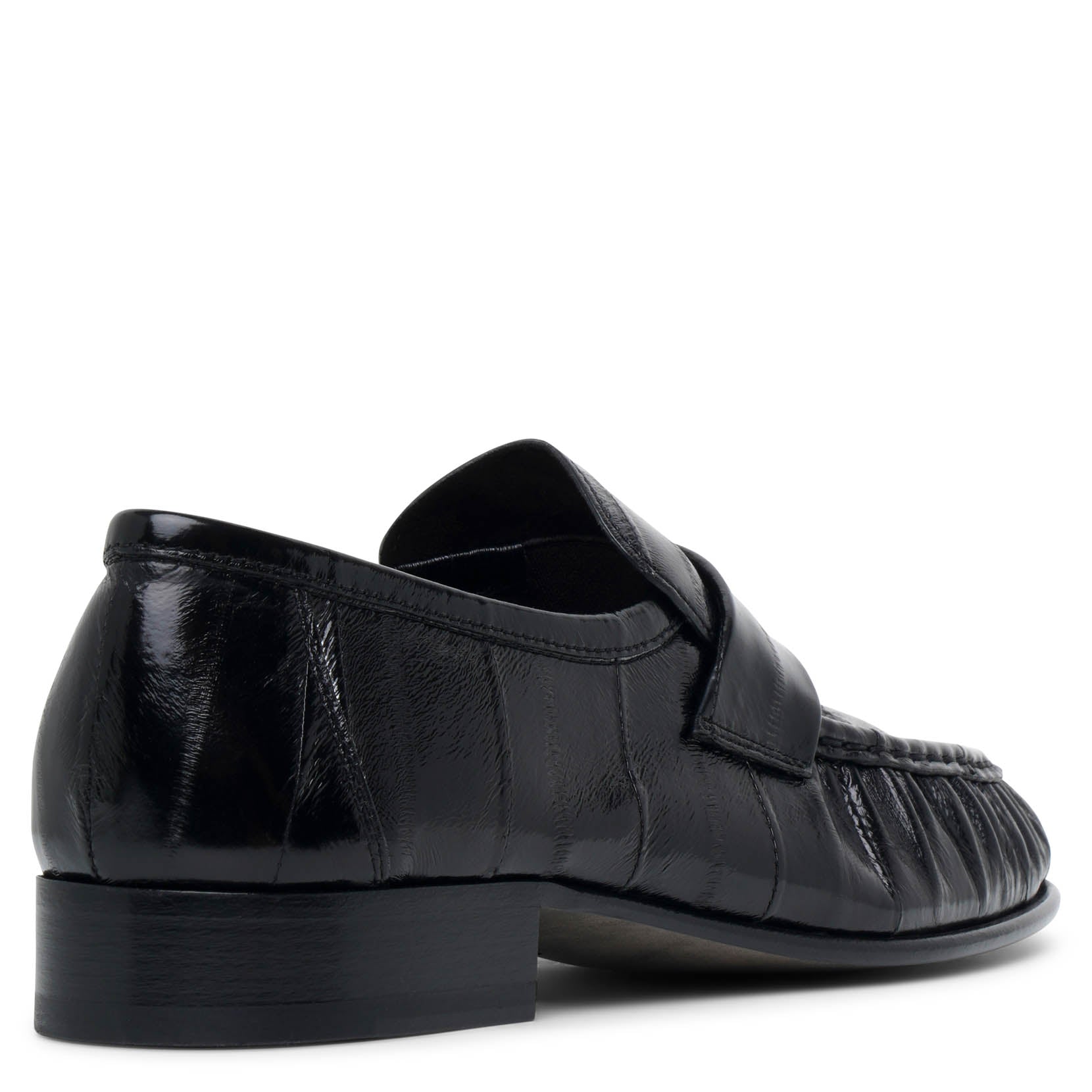 Soft black eel loafers