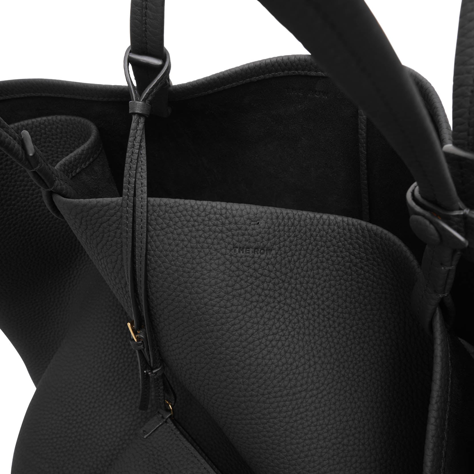XL Park tote black matte grain bag