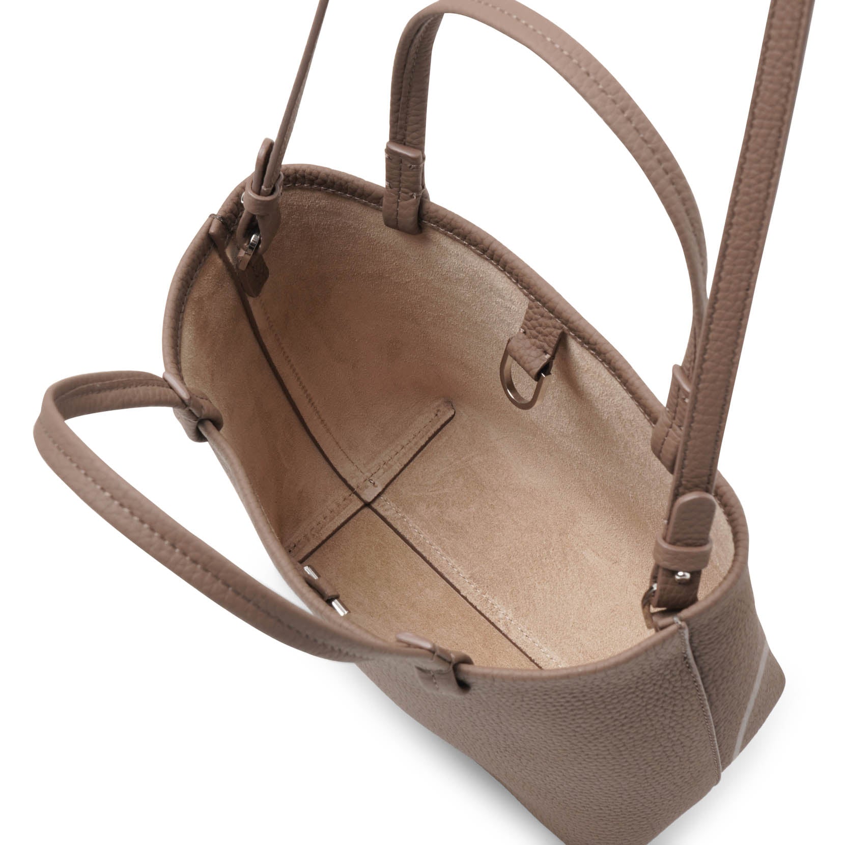 Park tote small taupe matte grain bag