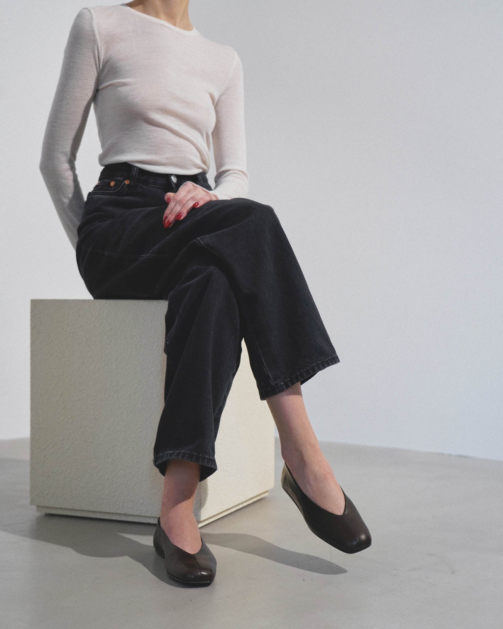 Eva Two dark brown ballerinas