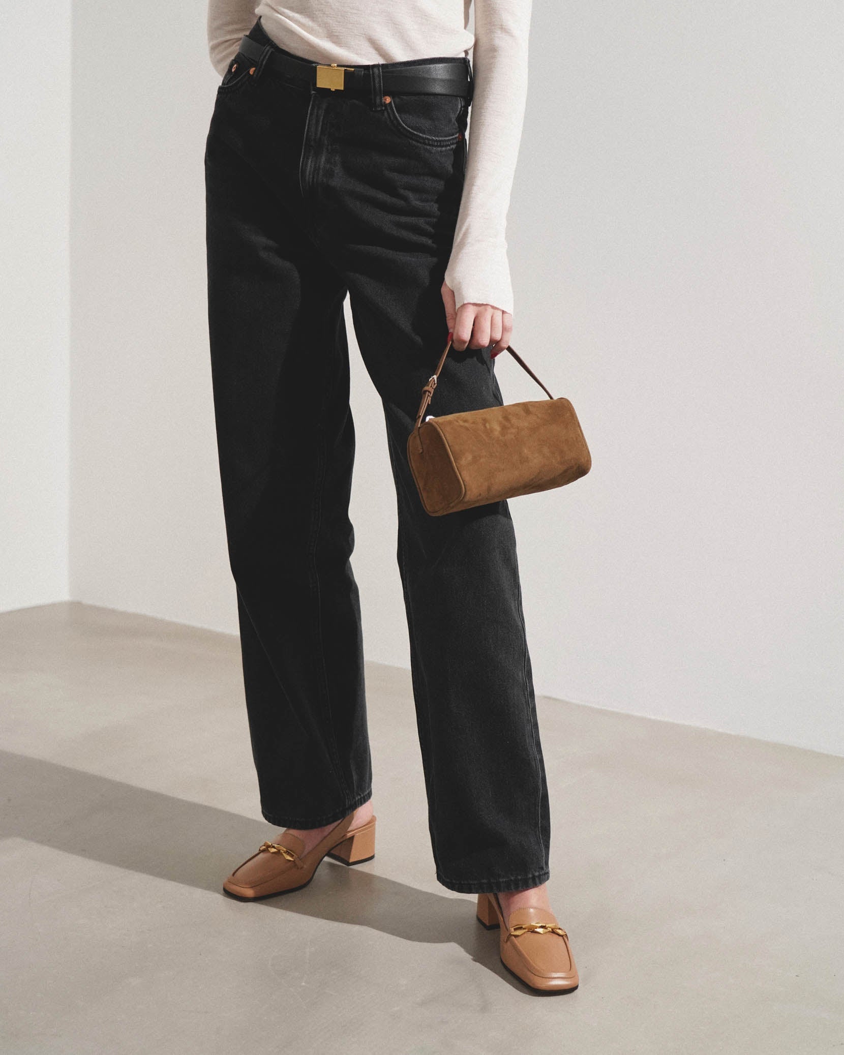 90s beige suede bag
