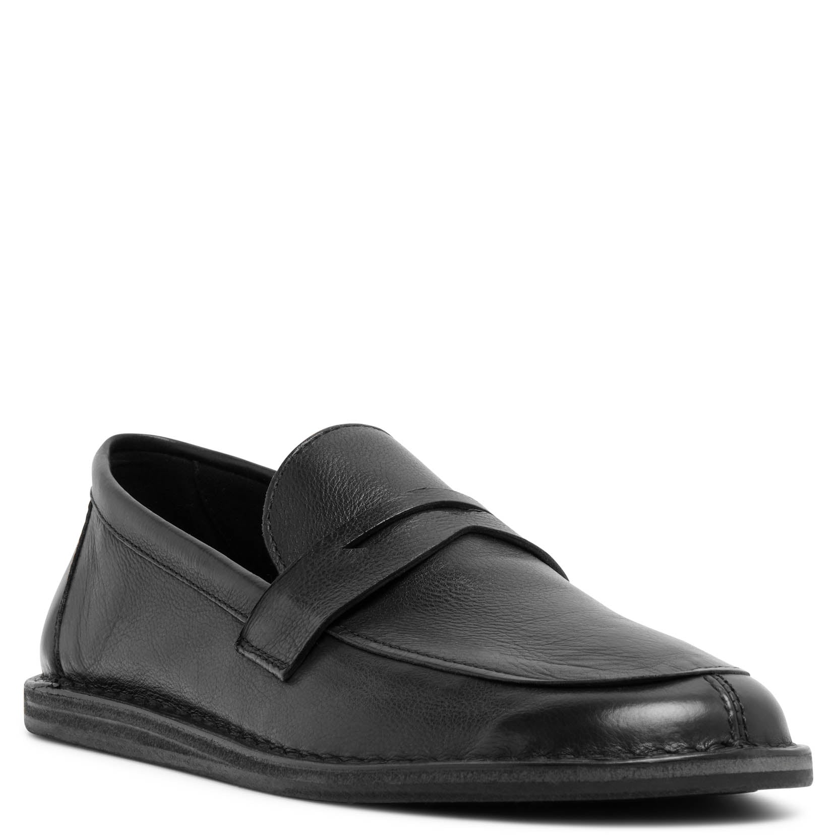 Cary black leather loafers