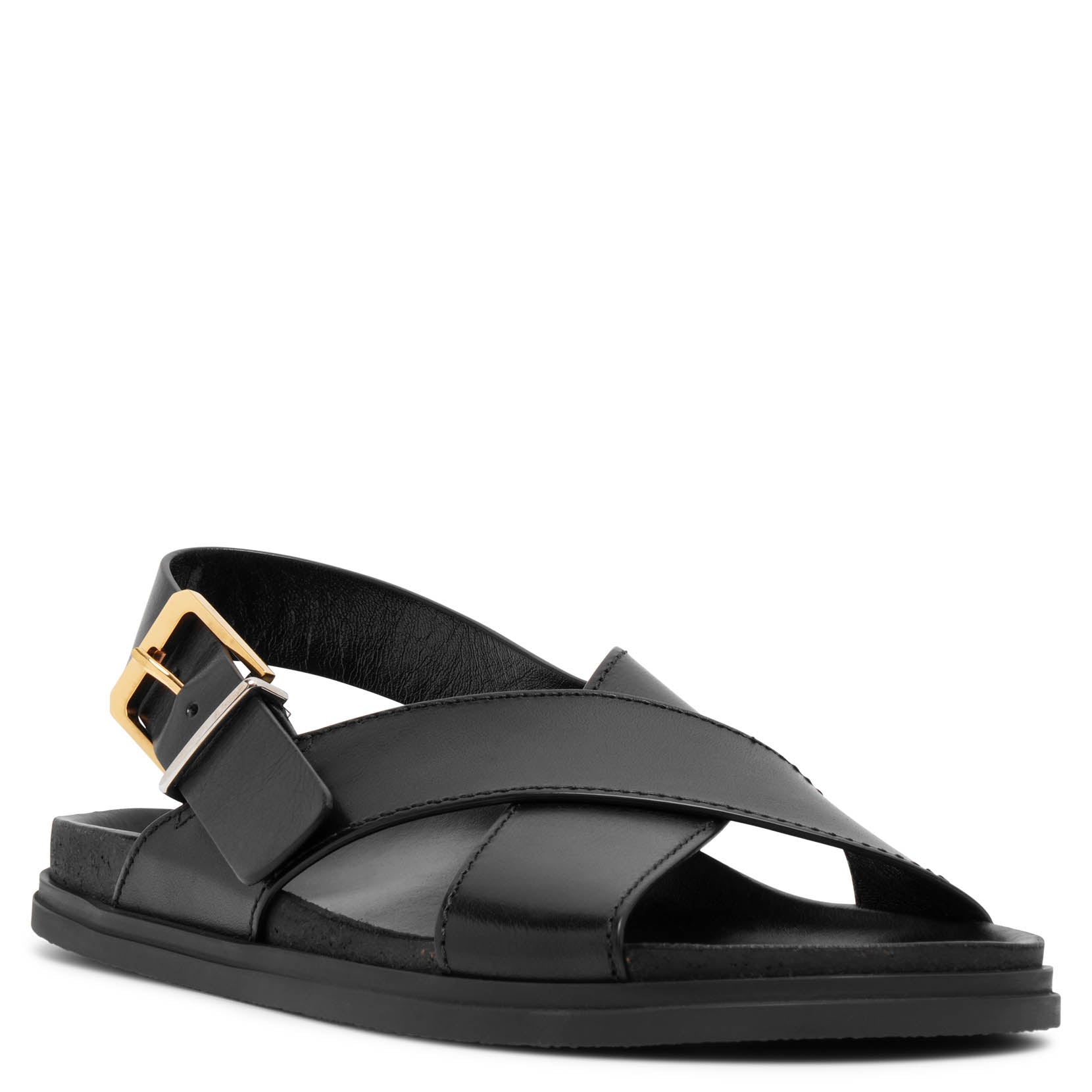 Buckle black sandals