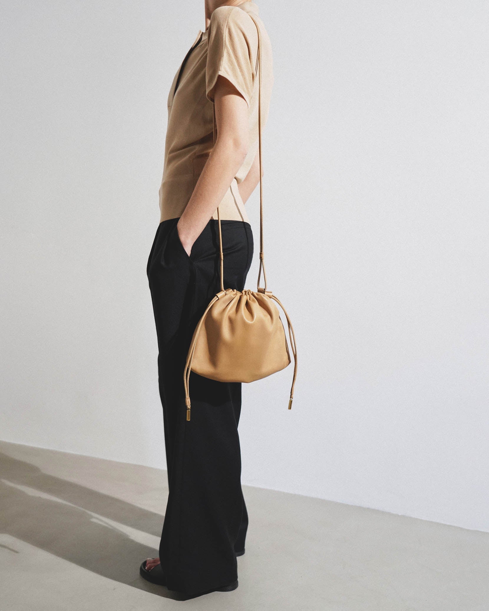 Angy cream leather bag
