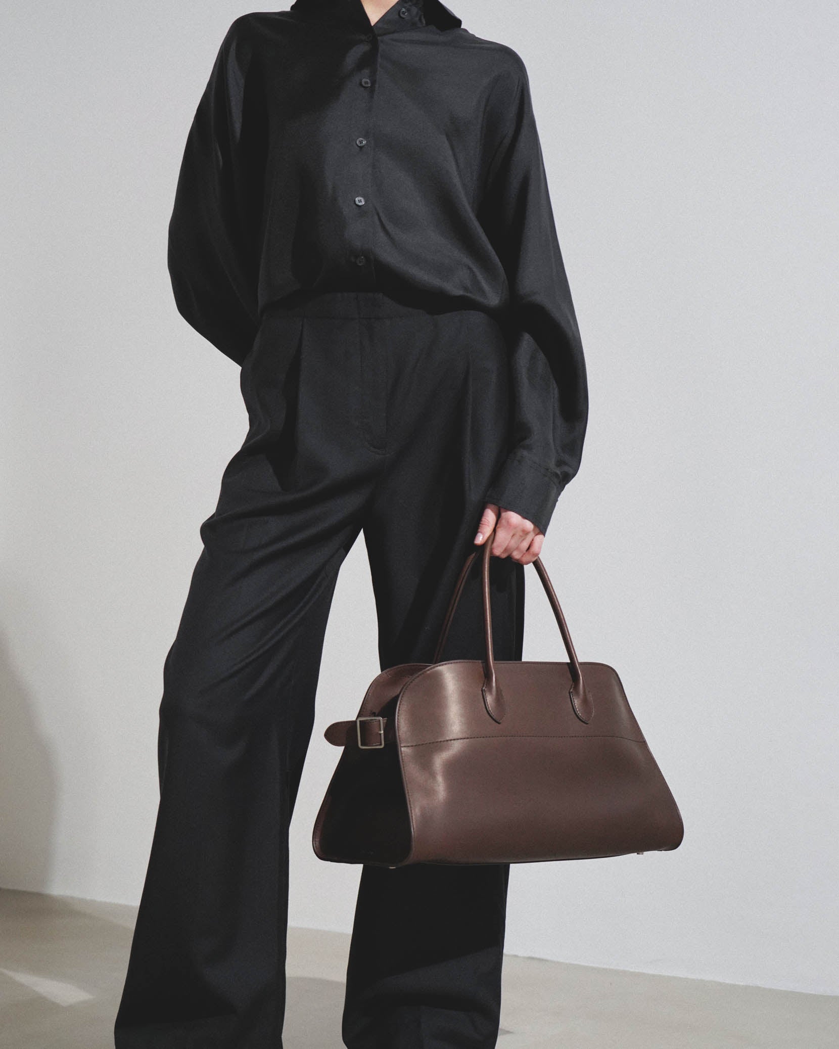 EW Margaux dark brown leather bag