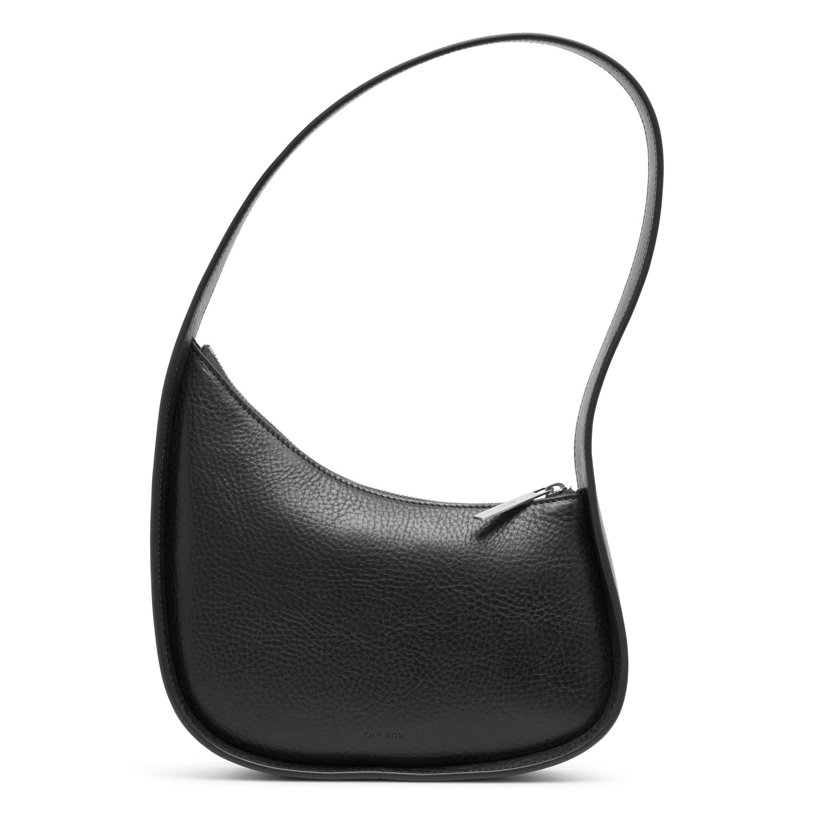 Half moon black leather bag