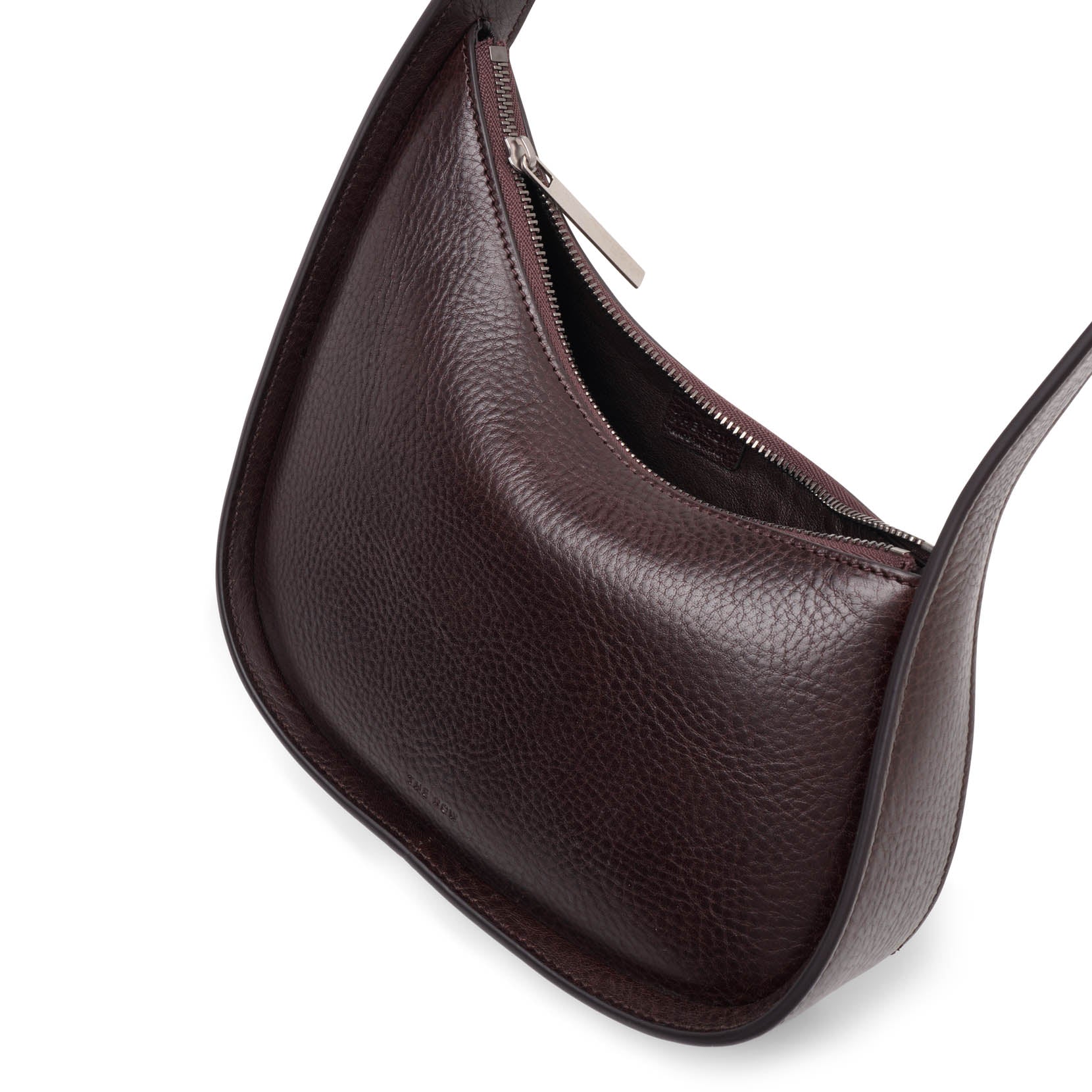 Half moon brown leather bag