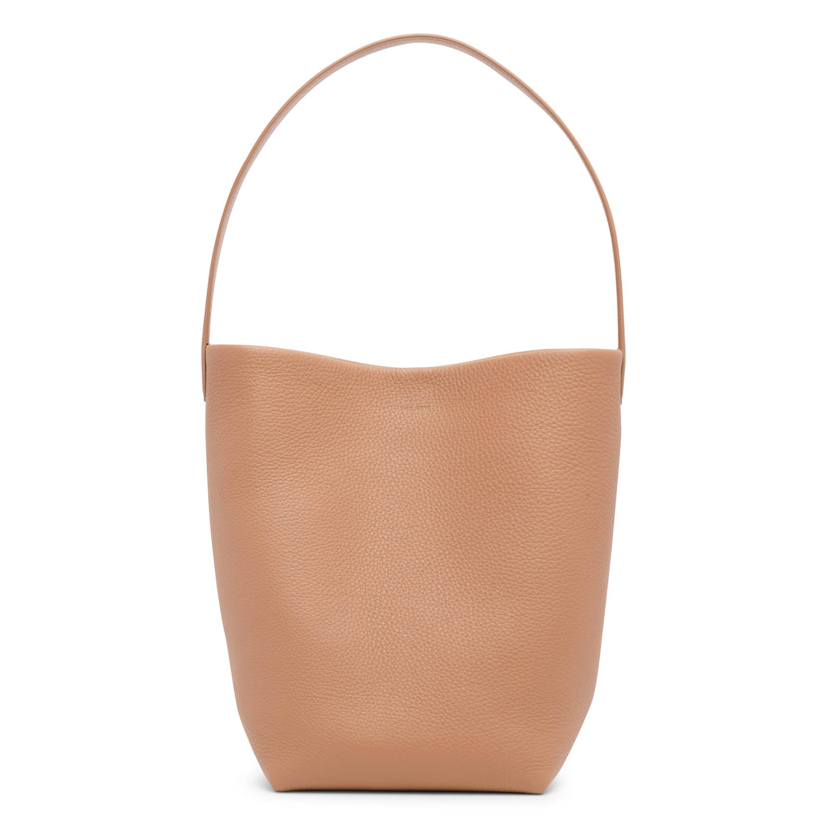 Medium N/S beige leather tote bag