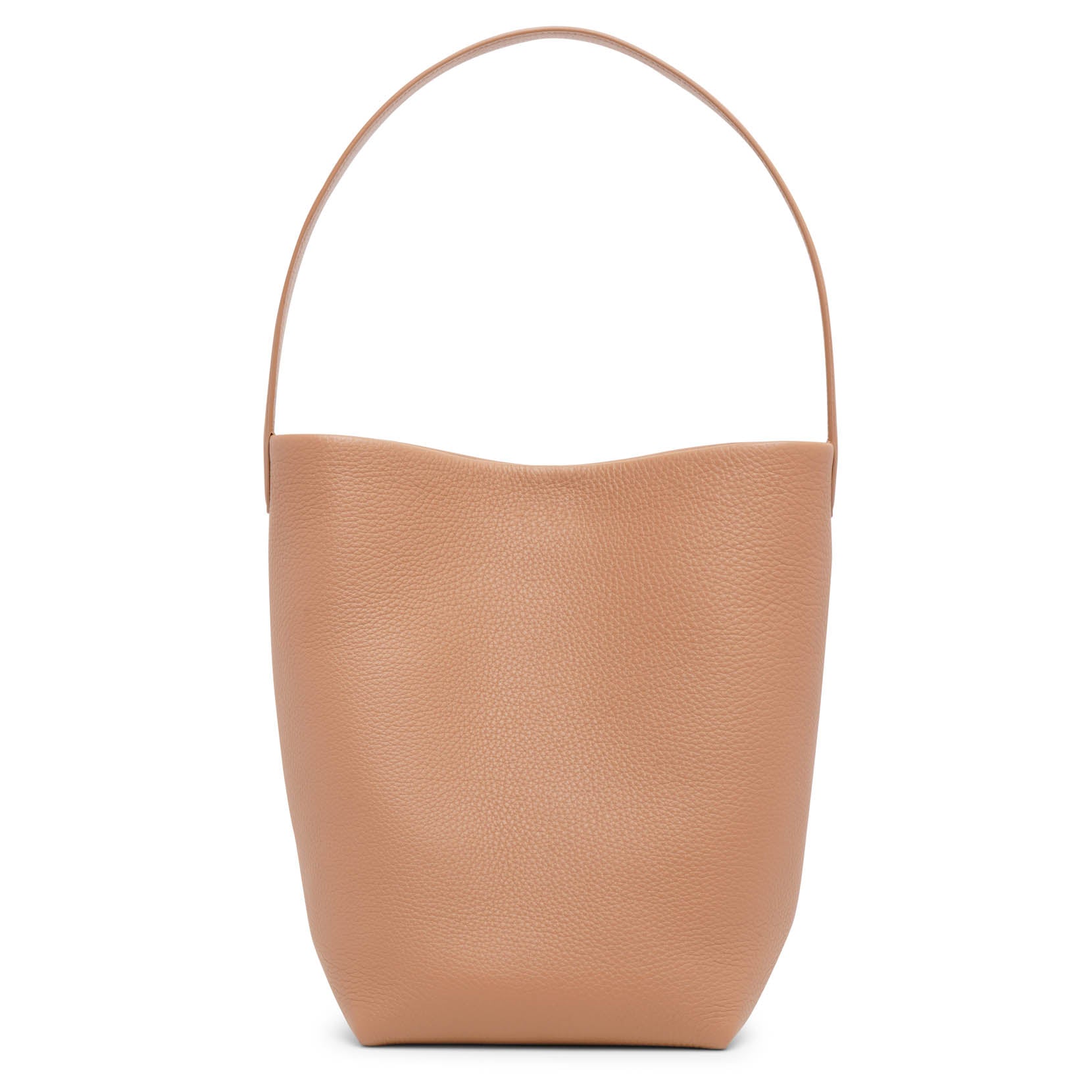 Medium N/S beige leather tote bag
