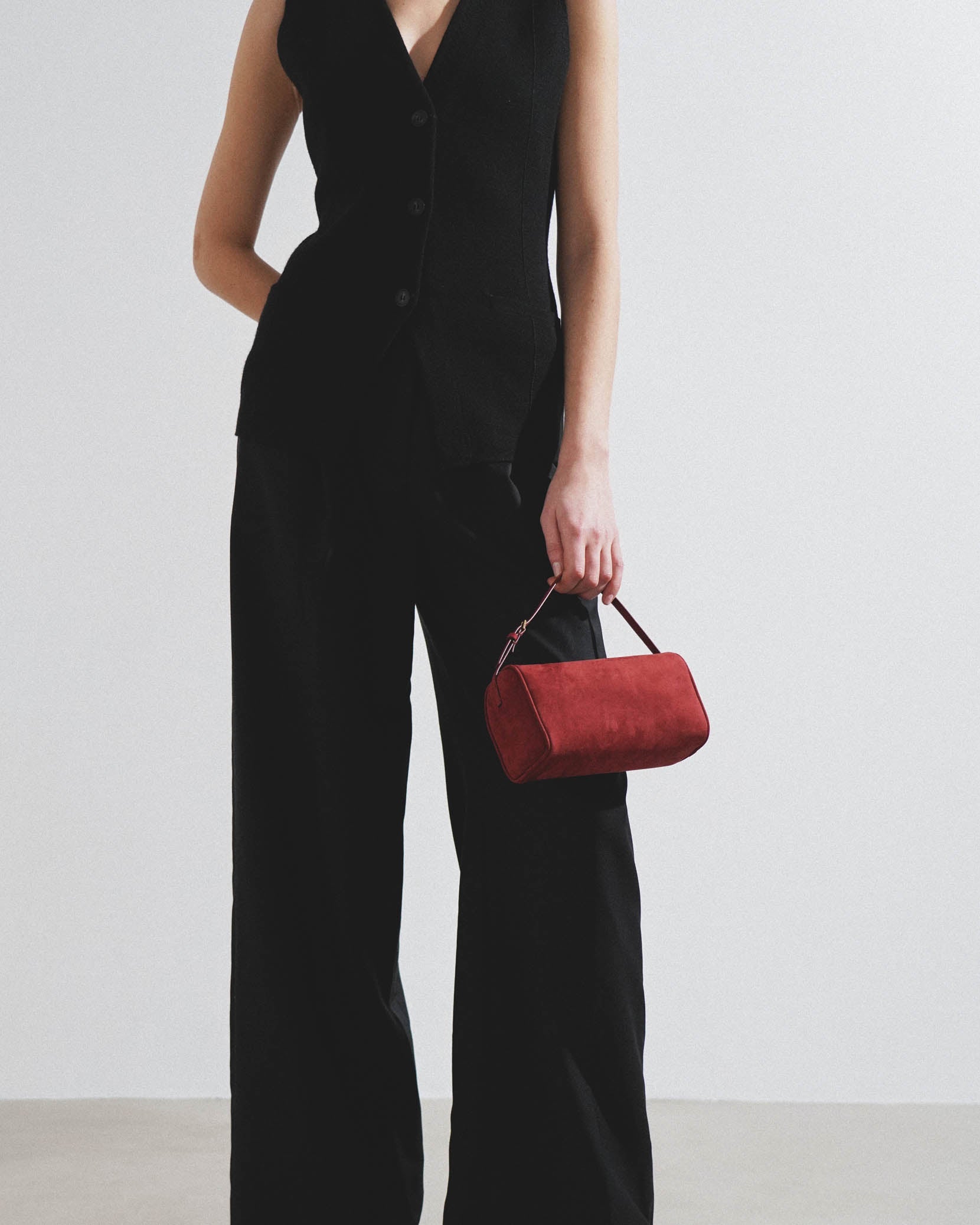 90S burgundy nubuck bag