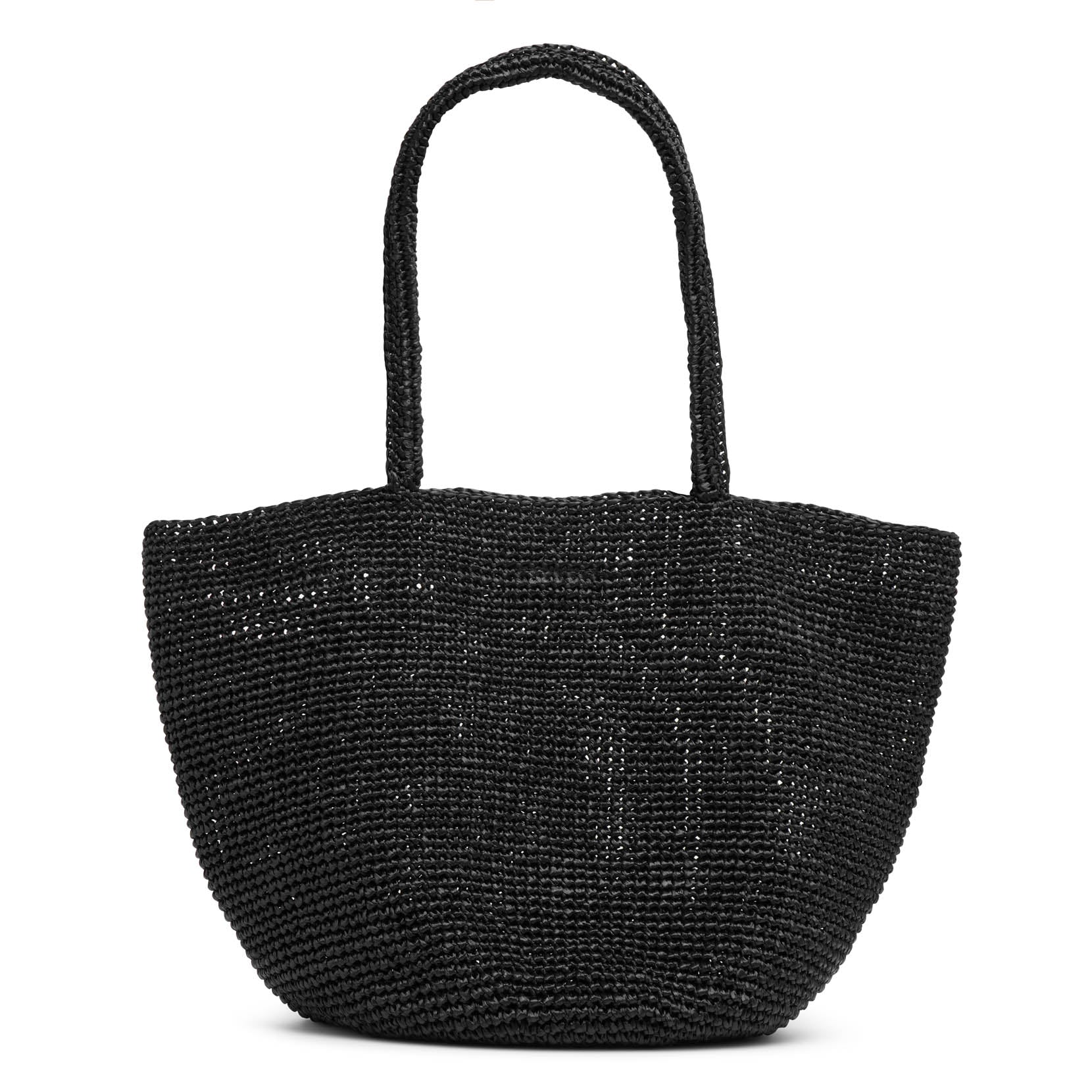 Elif black raffia bag