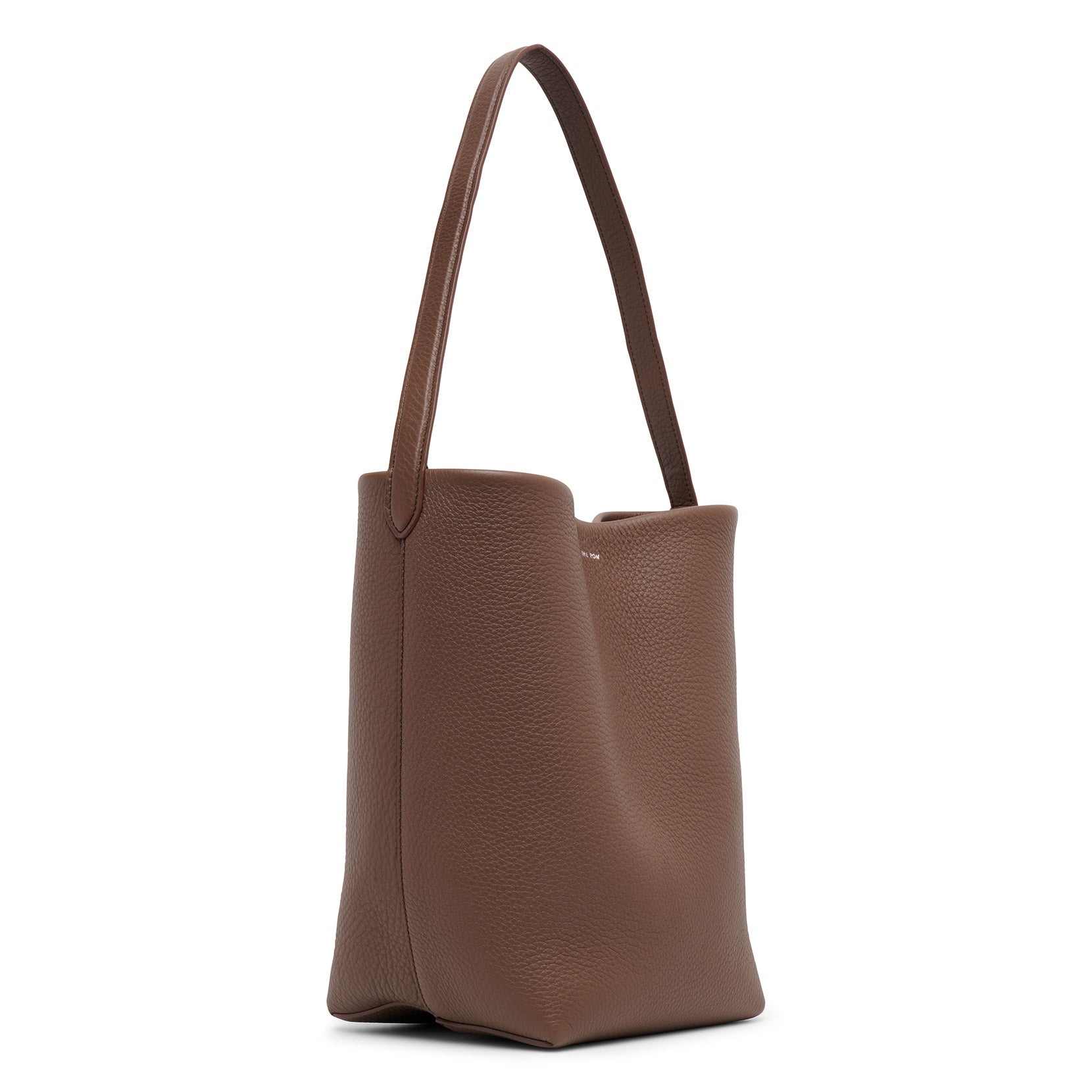 Medium N/S dark olive leather tote bag