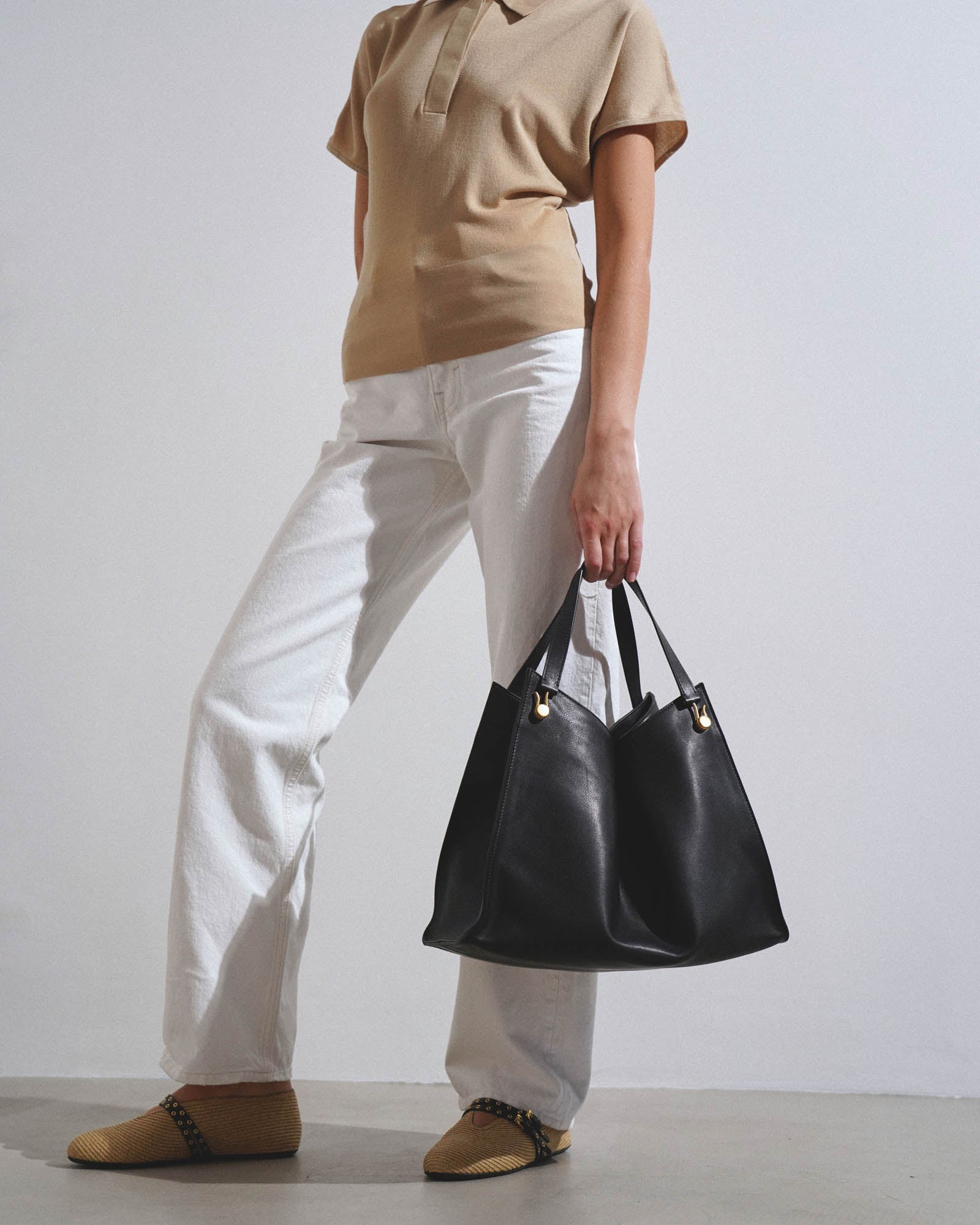 Alexia black leather top handle bag