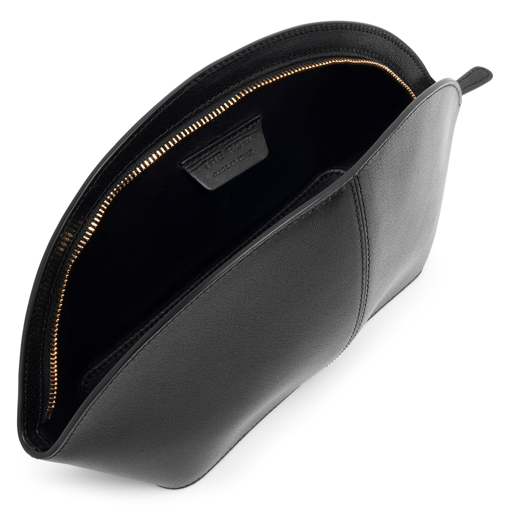 Mel black leather clutch