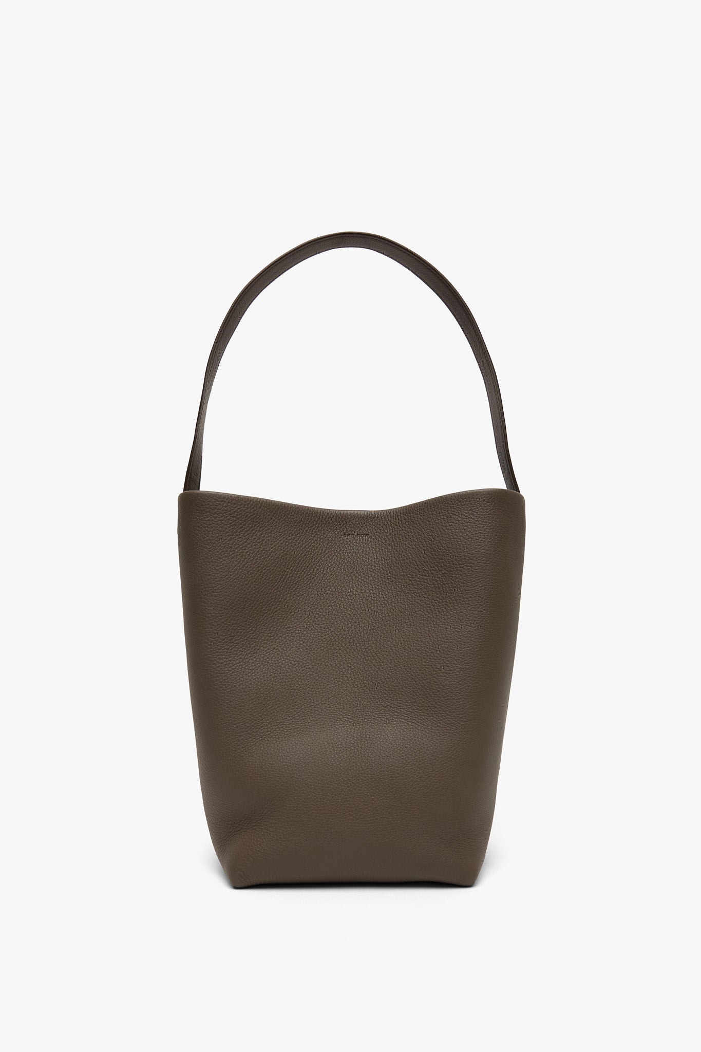 Medium N/S taupe leather tote bag
