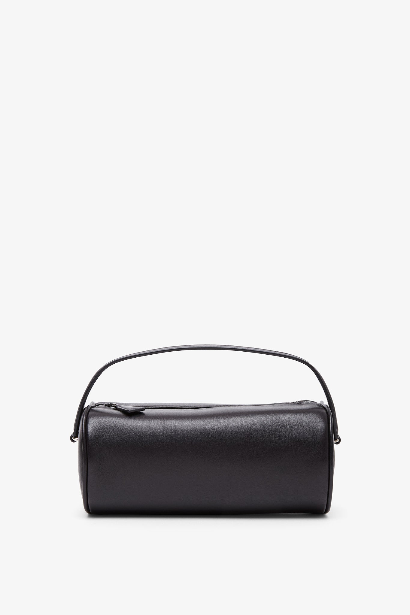 Round 90s black leather bag