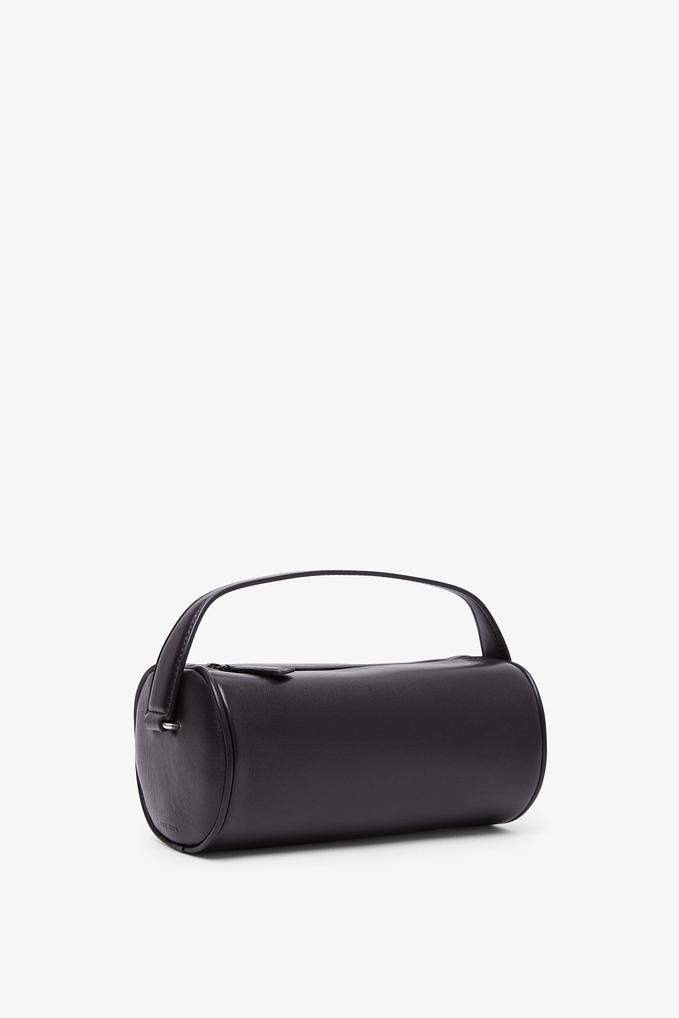 Round 90s black leather bag