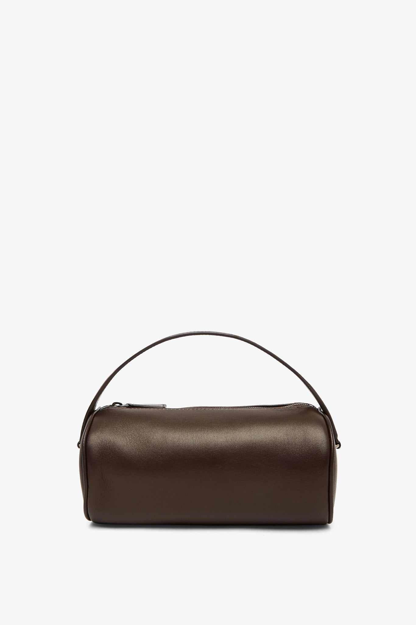 Round 90s dark brown leather bag