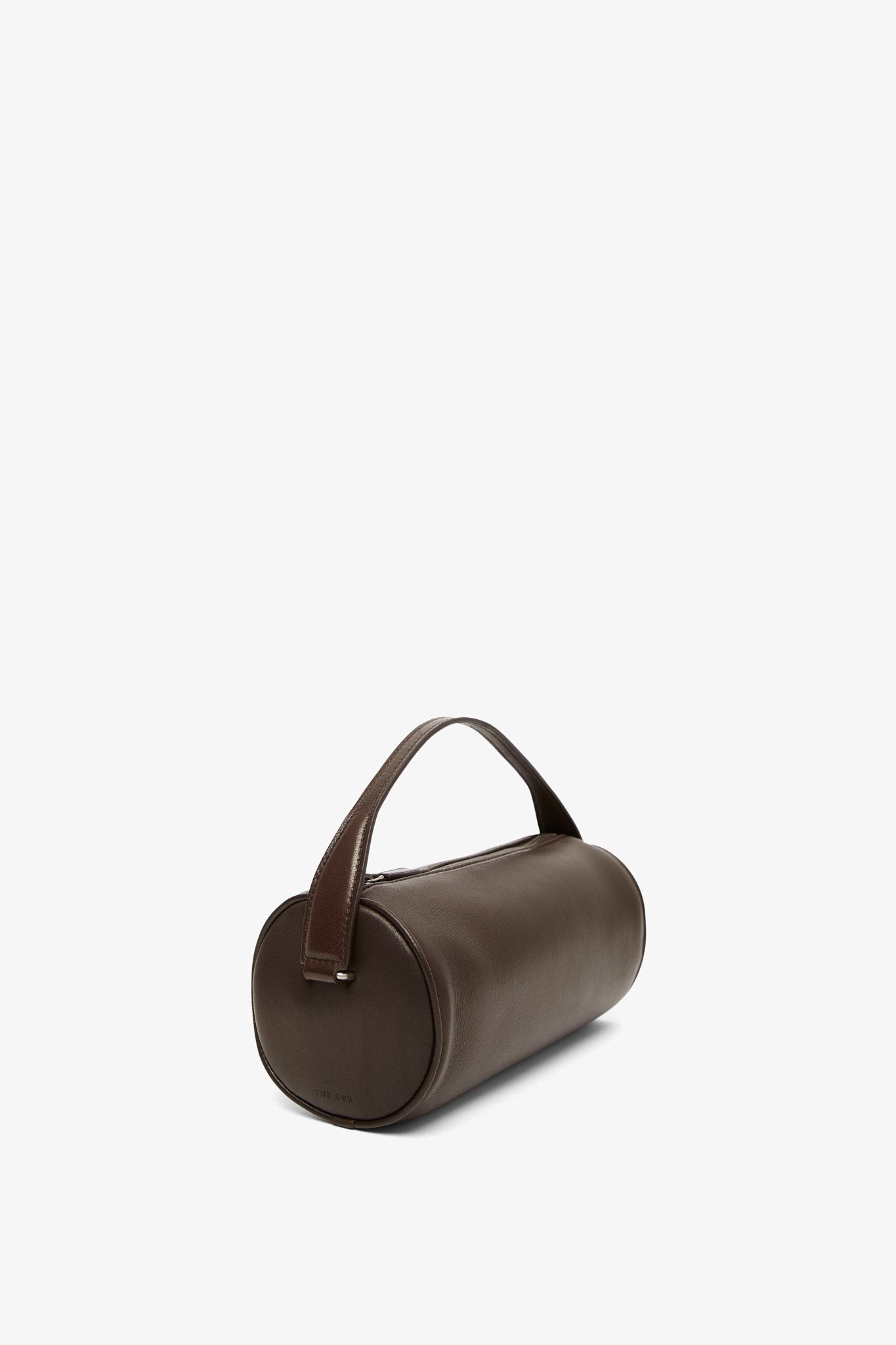 Round 90s dark brown leather bag