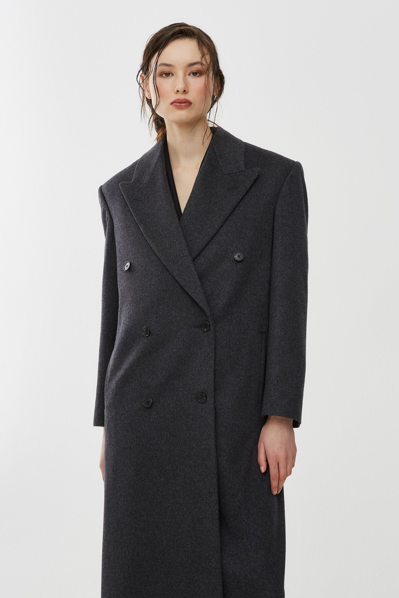 Harisi dark grey melange coat