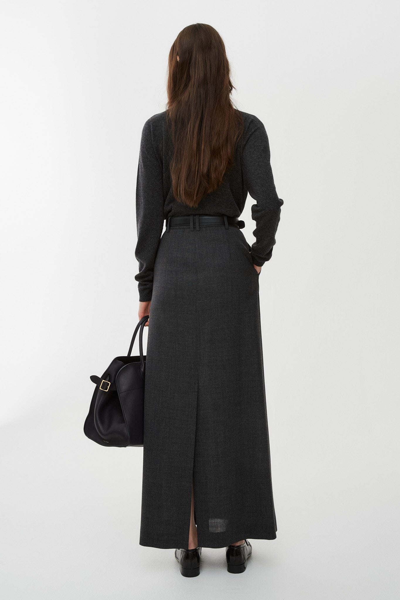 Roux dark grey long skirt
