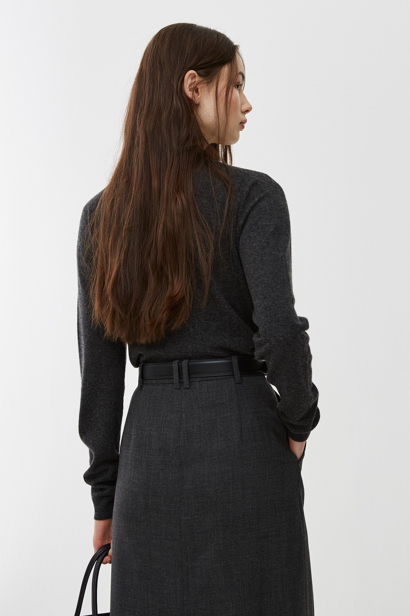 Roux dark grey long skirt