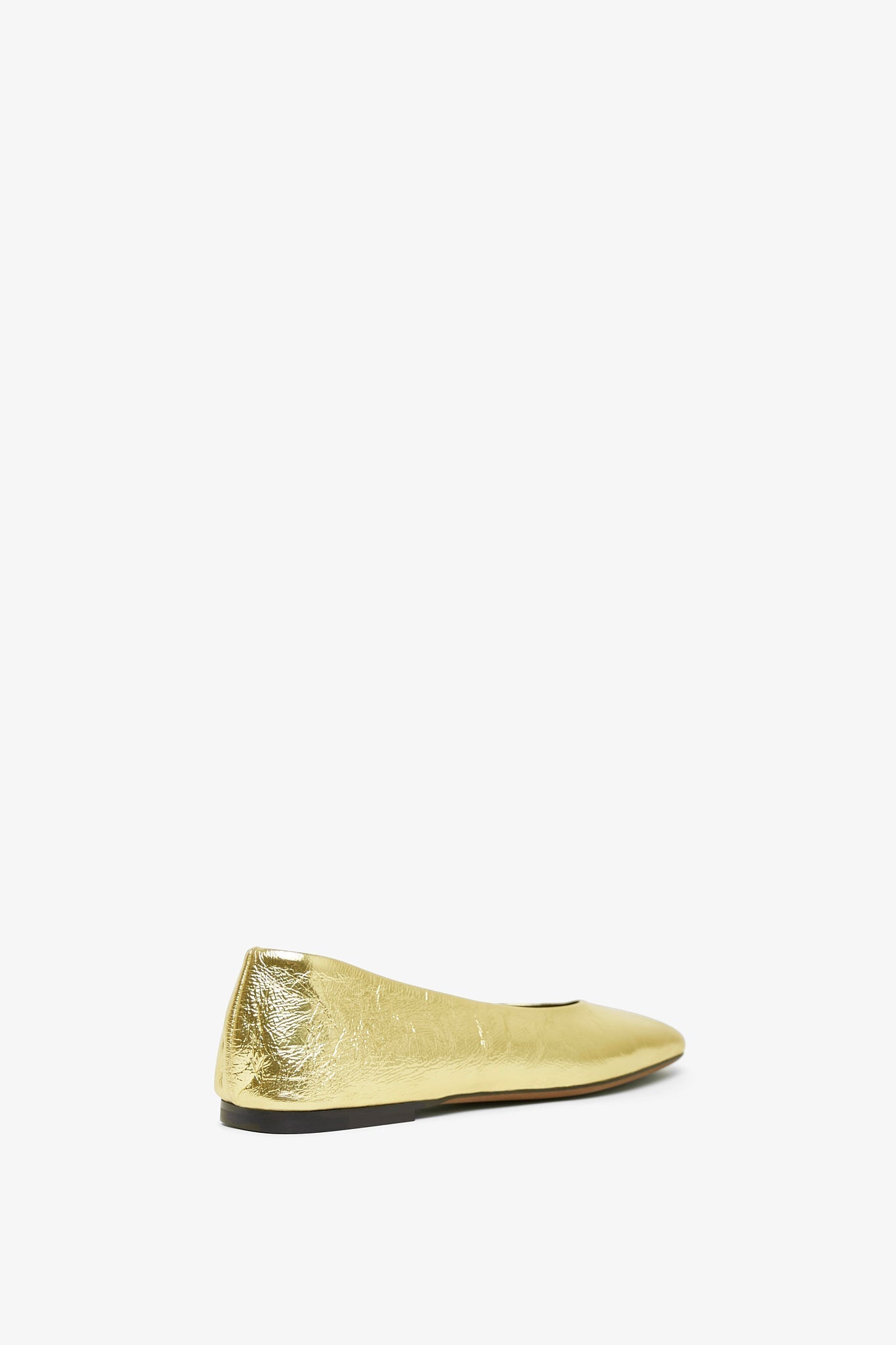 Square nappa gold ballet flats
