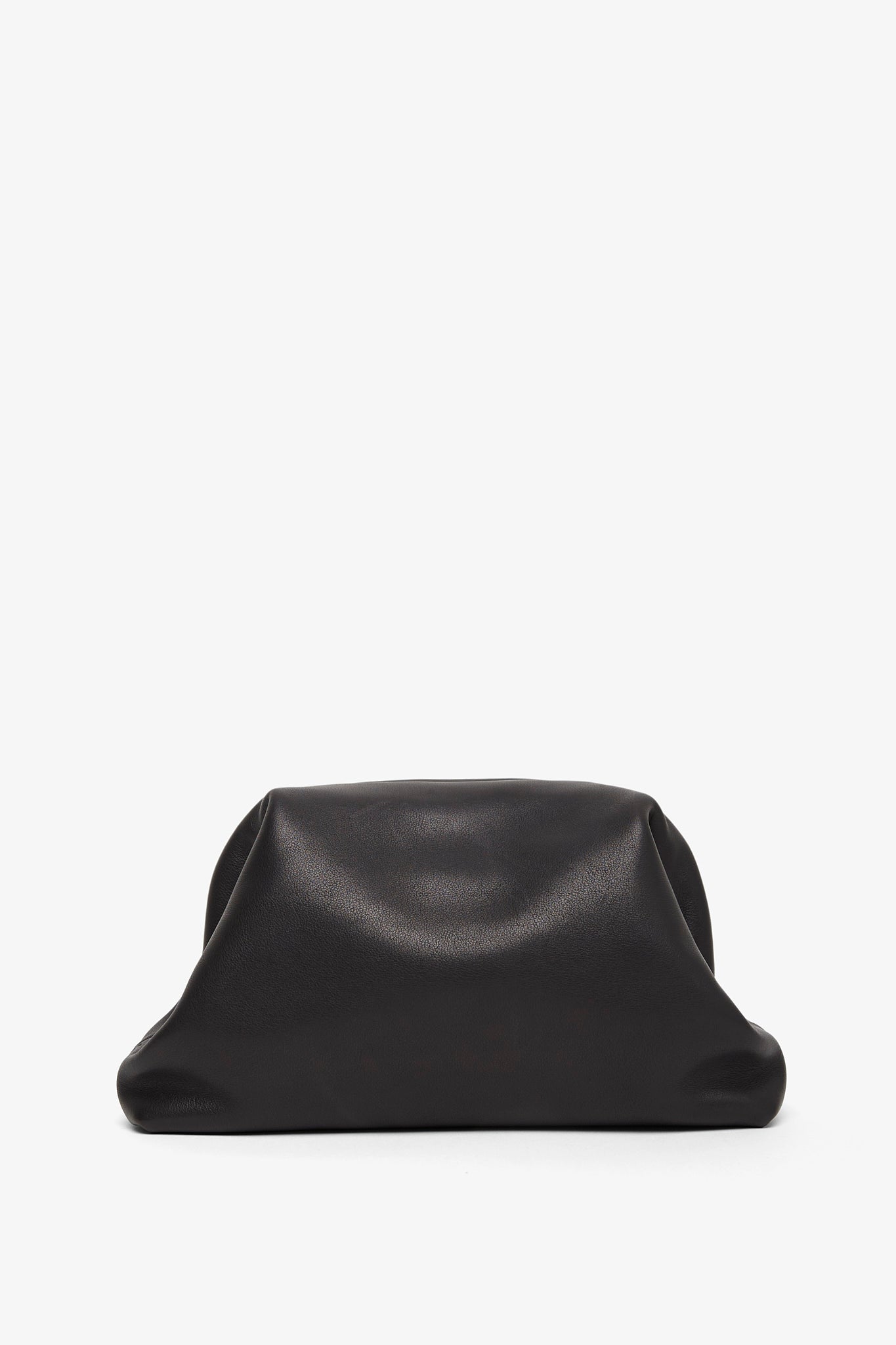 Mira black leather clutch