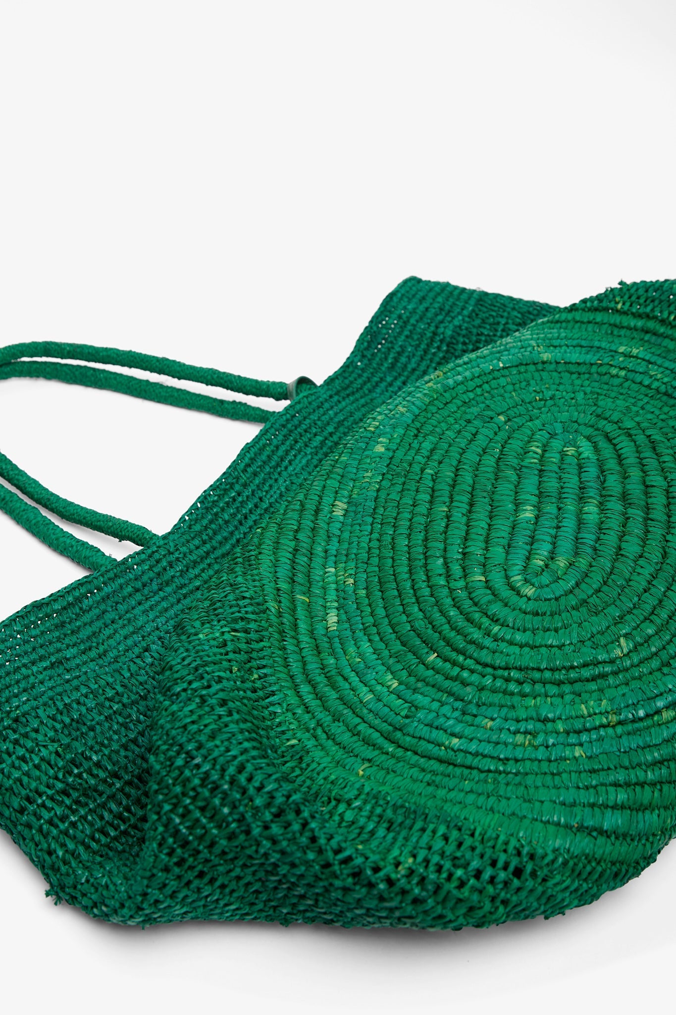 Oregon green raffia bag