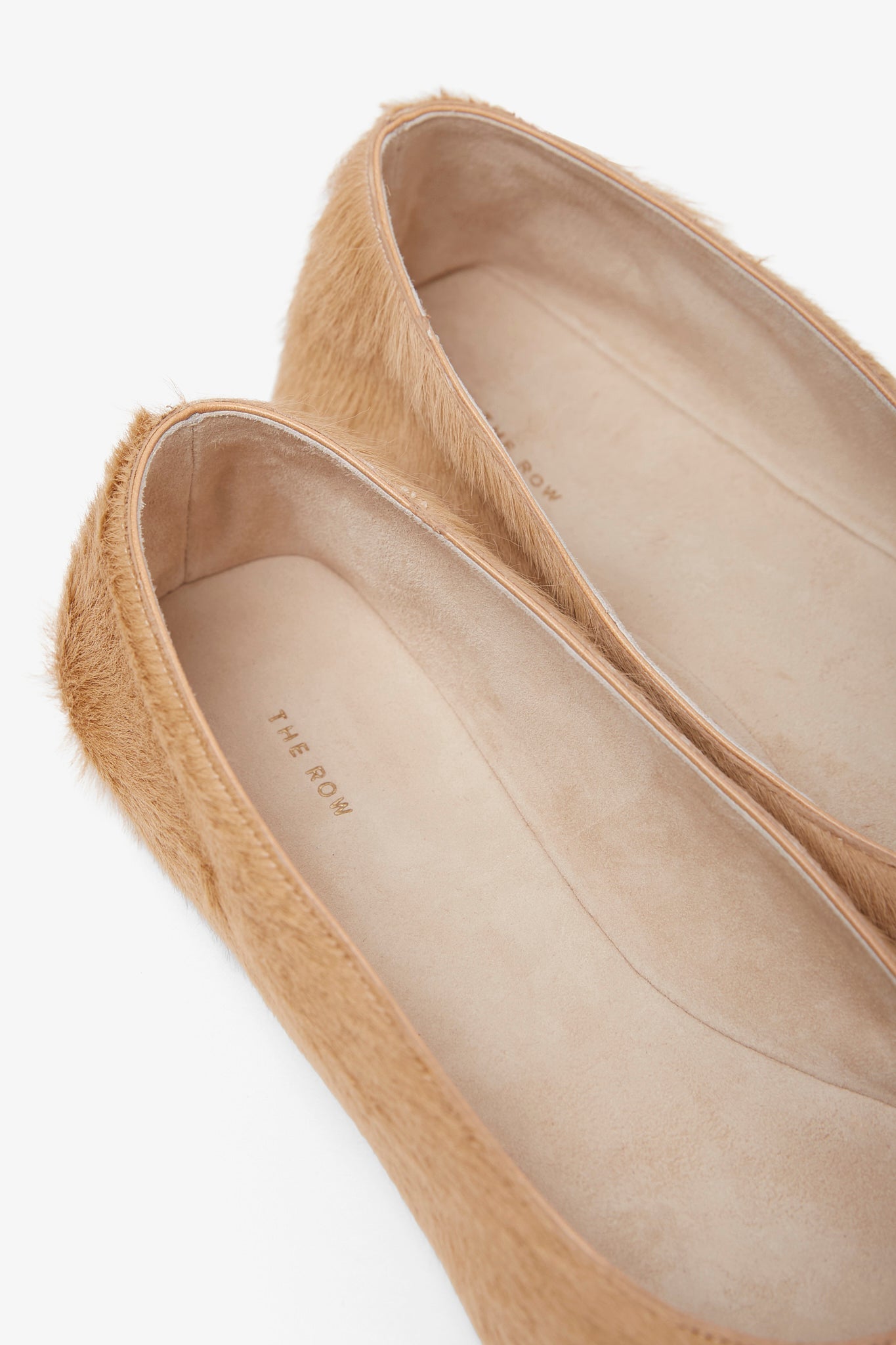 Square beige ballet flats